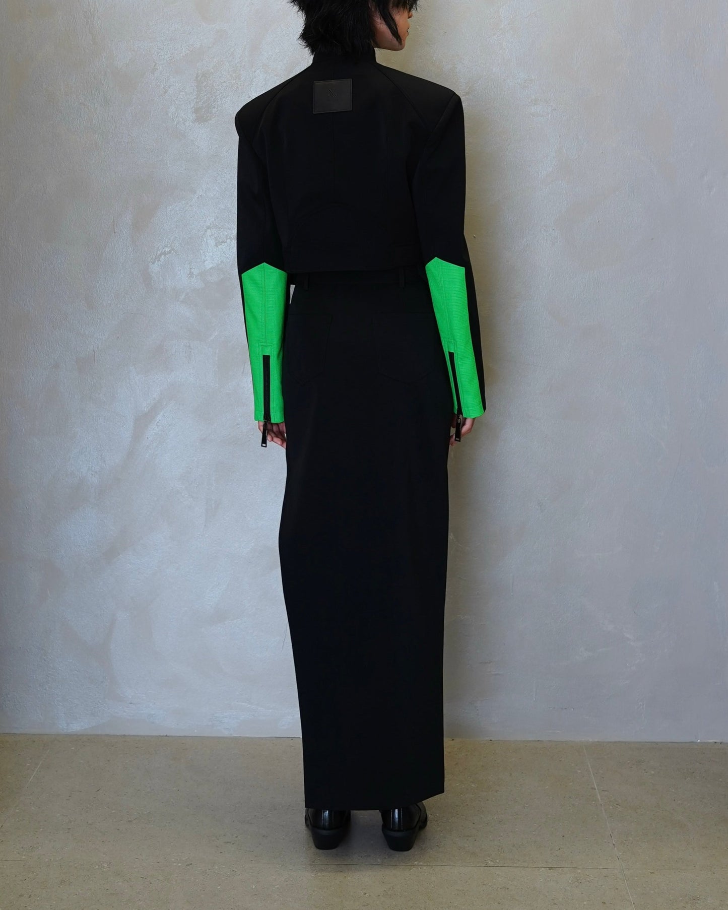 Neon Side-Stripe Irregular Skirt