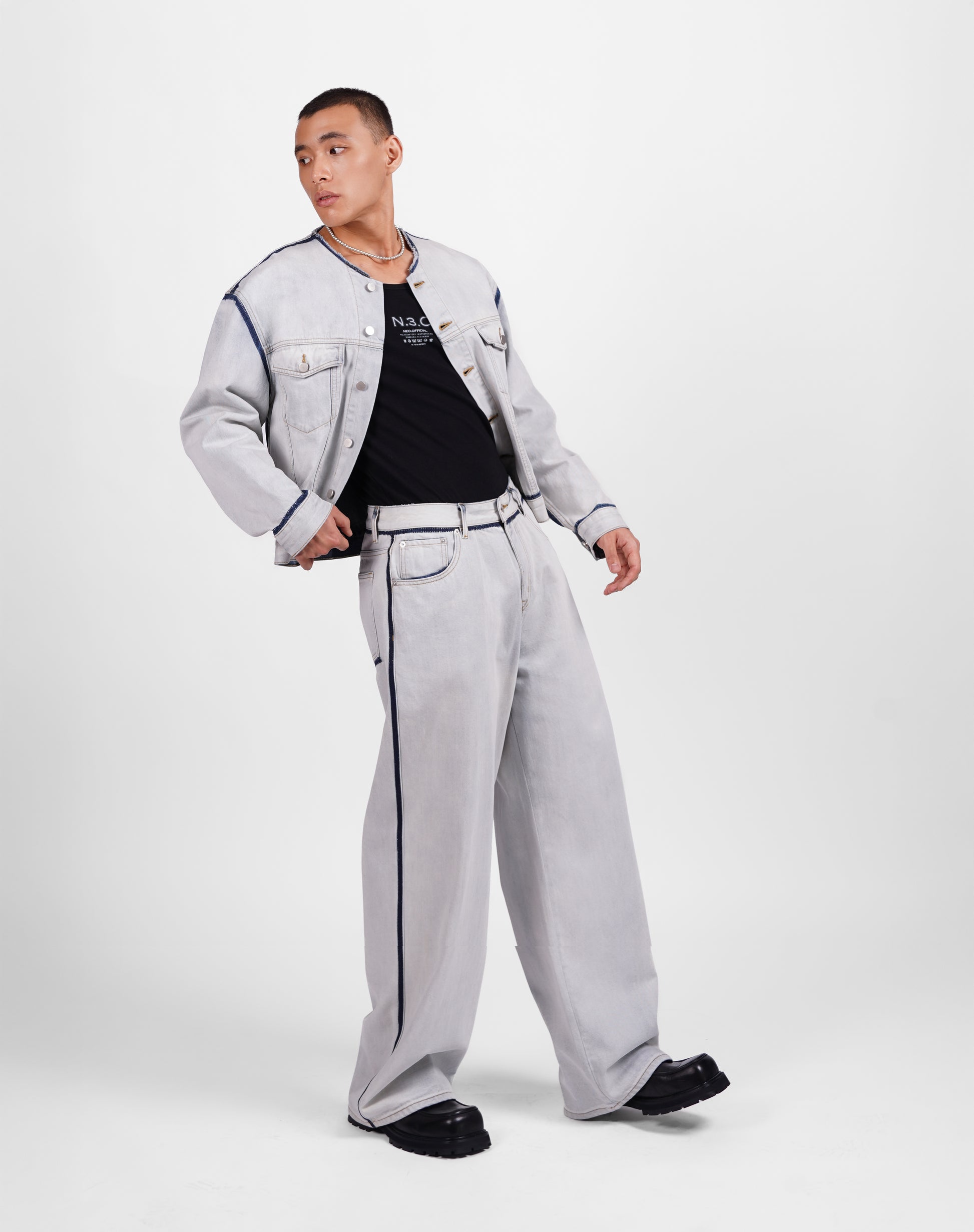 Stitch Line Denim Pants