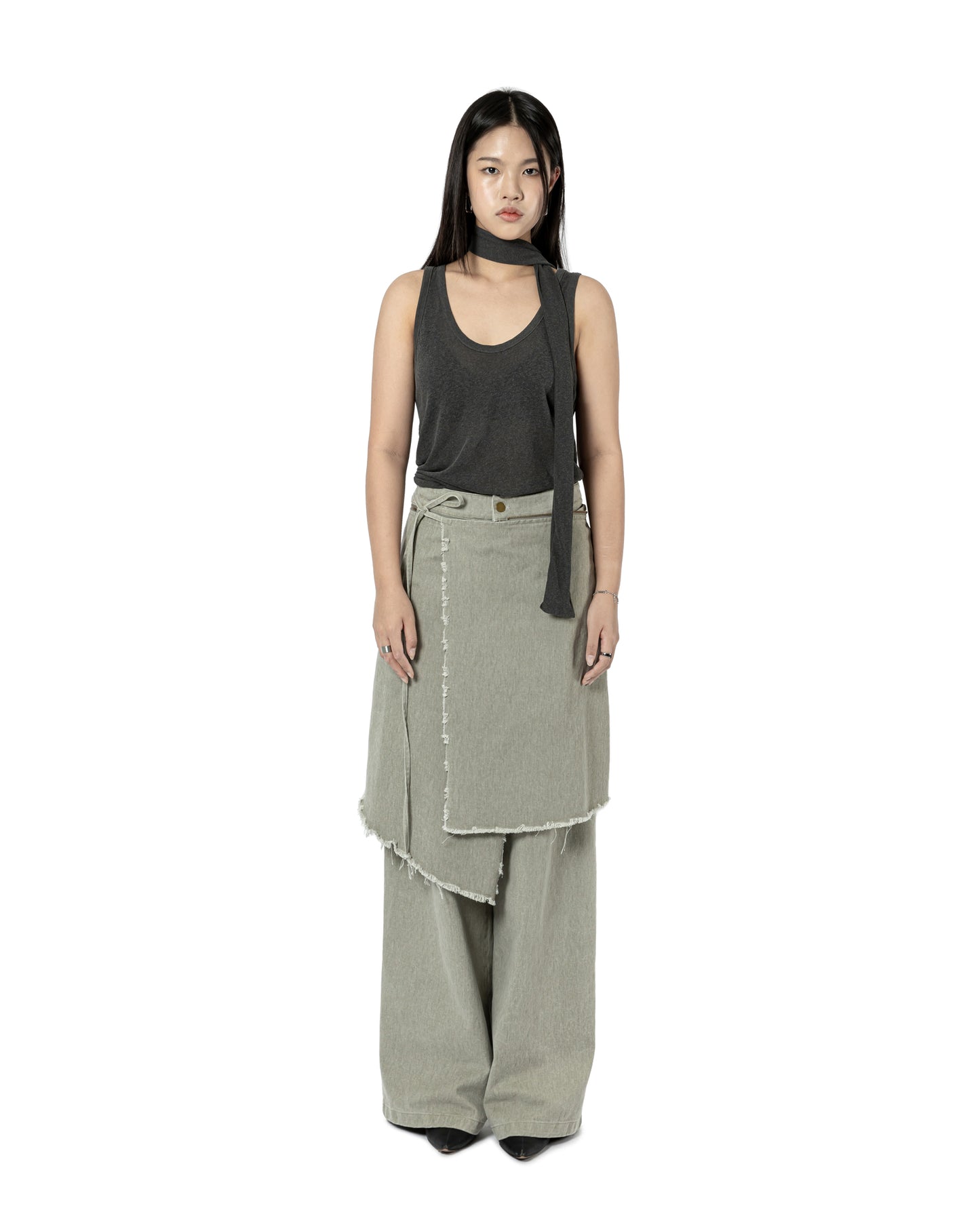 Draped Scarf Tank Top