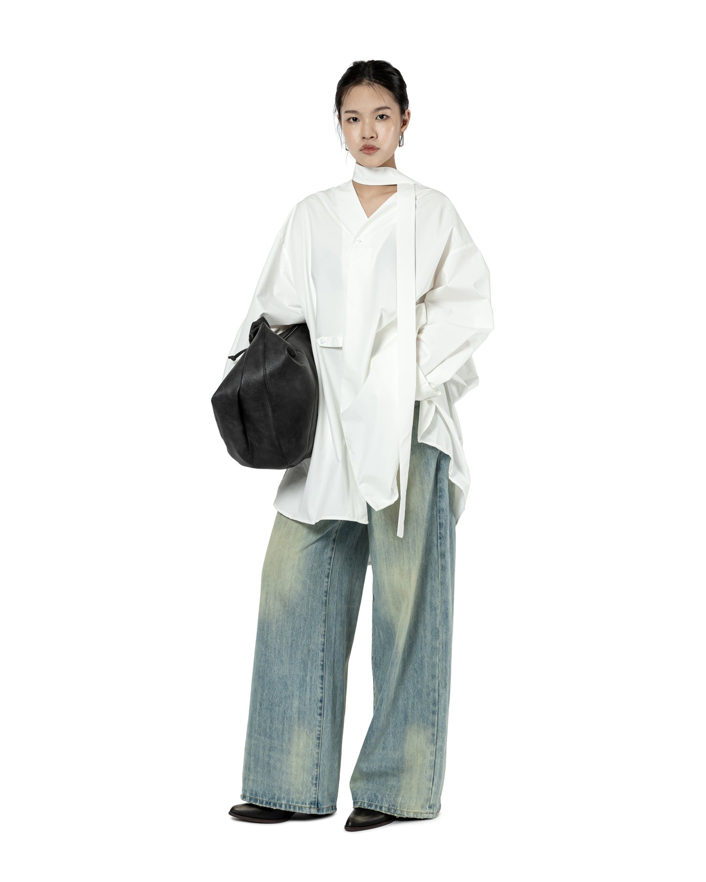 Minimalist Wrap Shirt with Tie