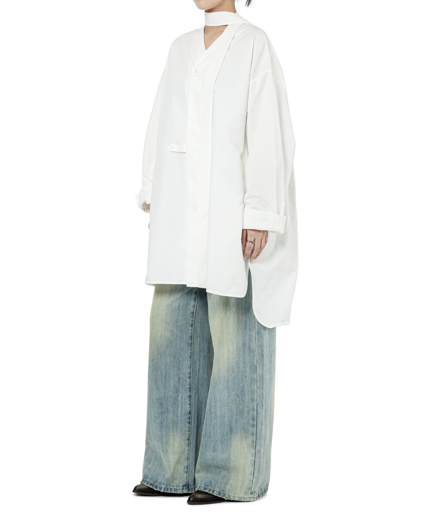 Minimalist Wrap Shirt with Tie