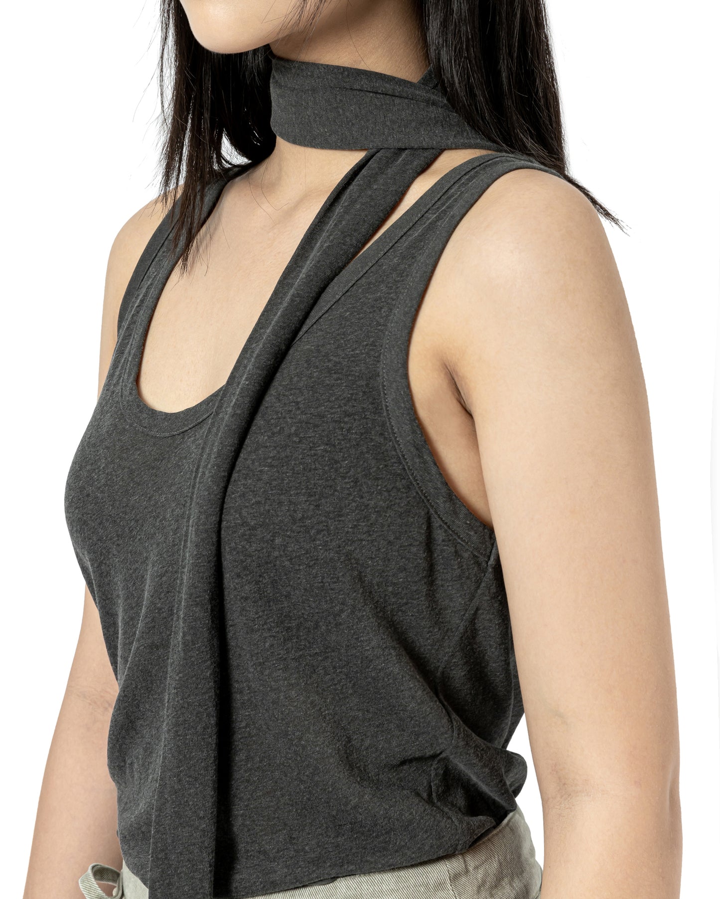 Draped Scarf Tank Top