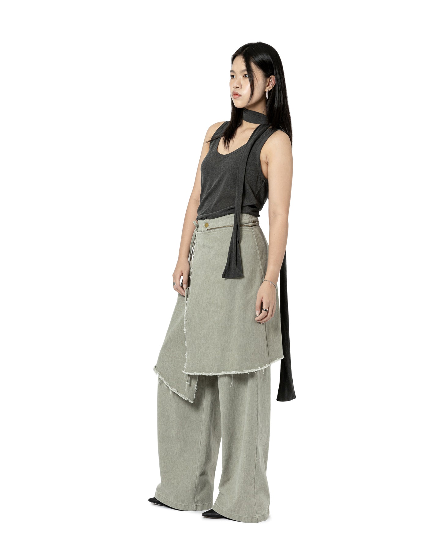Draped Scarf Tank Top