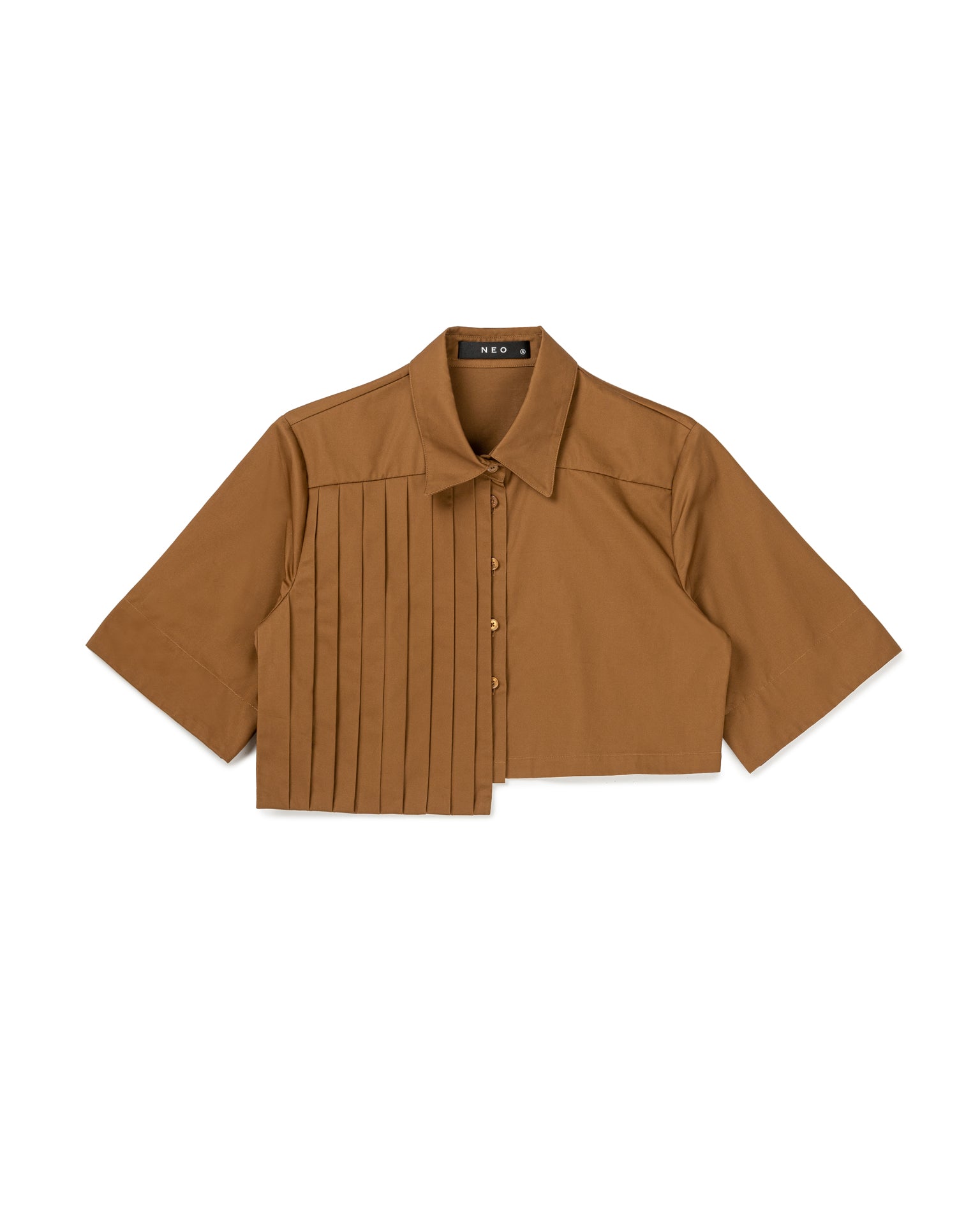 Asymmetrical Pleated Crop Top