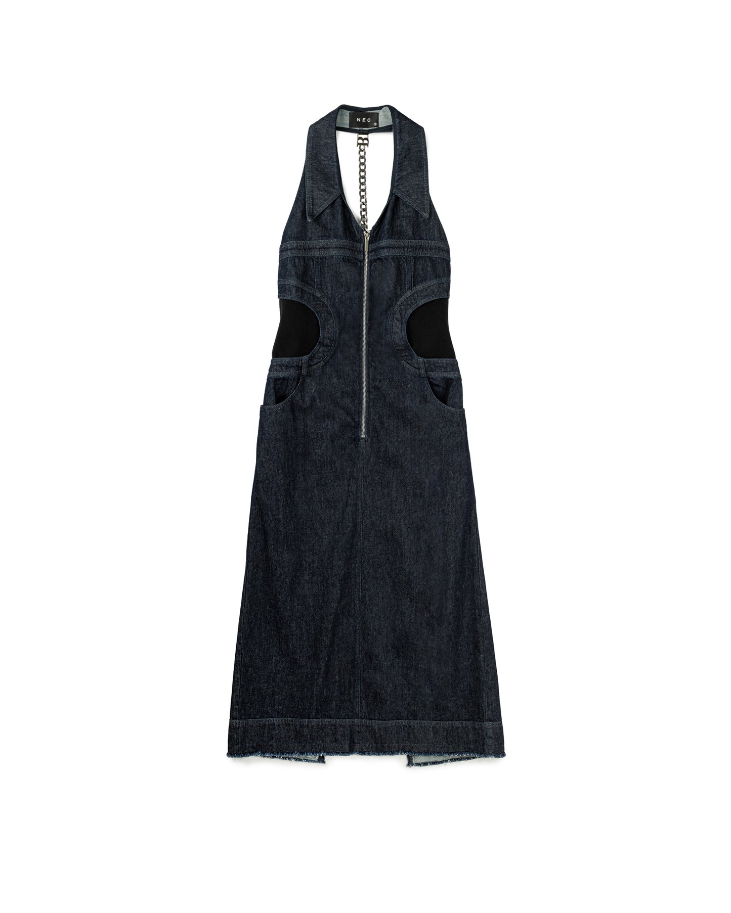 V-Neck Collared Halter Dress