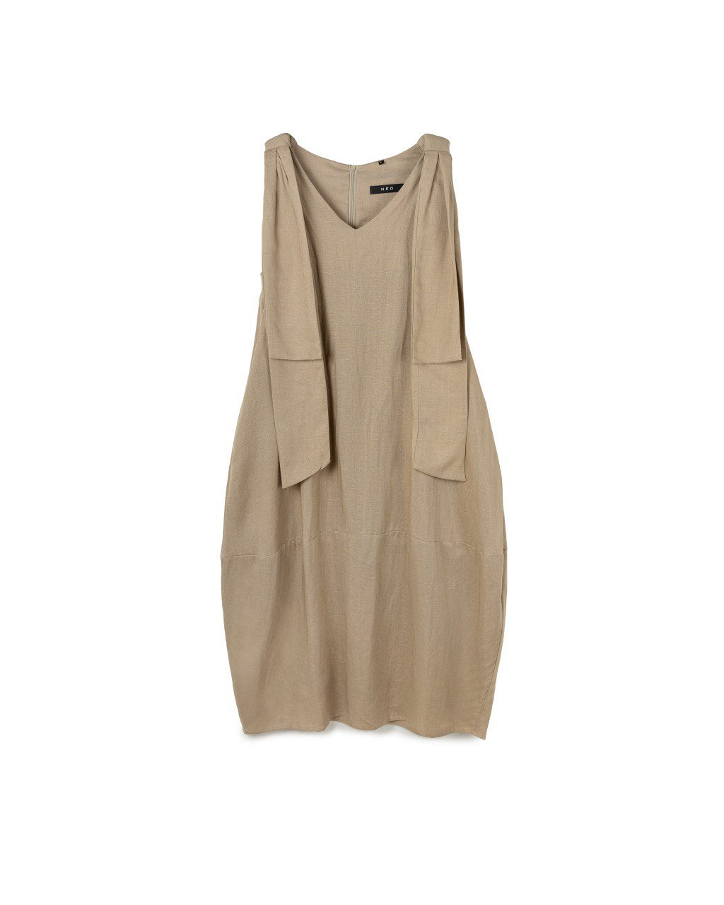 Drape Linen Sleeveless Dress