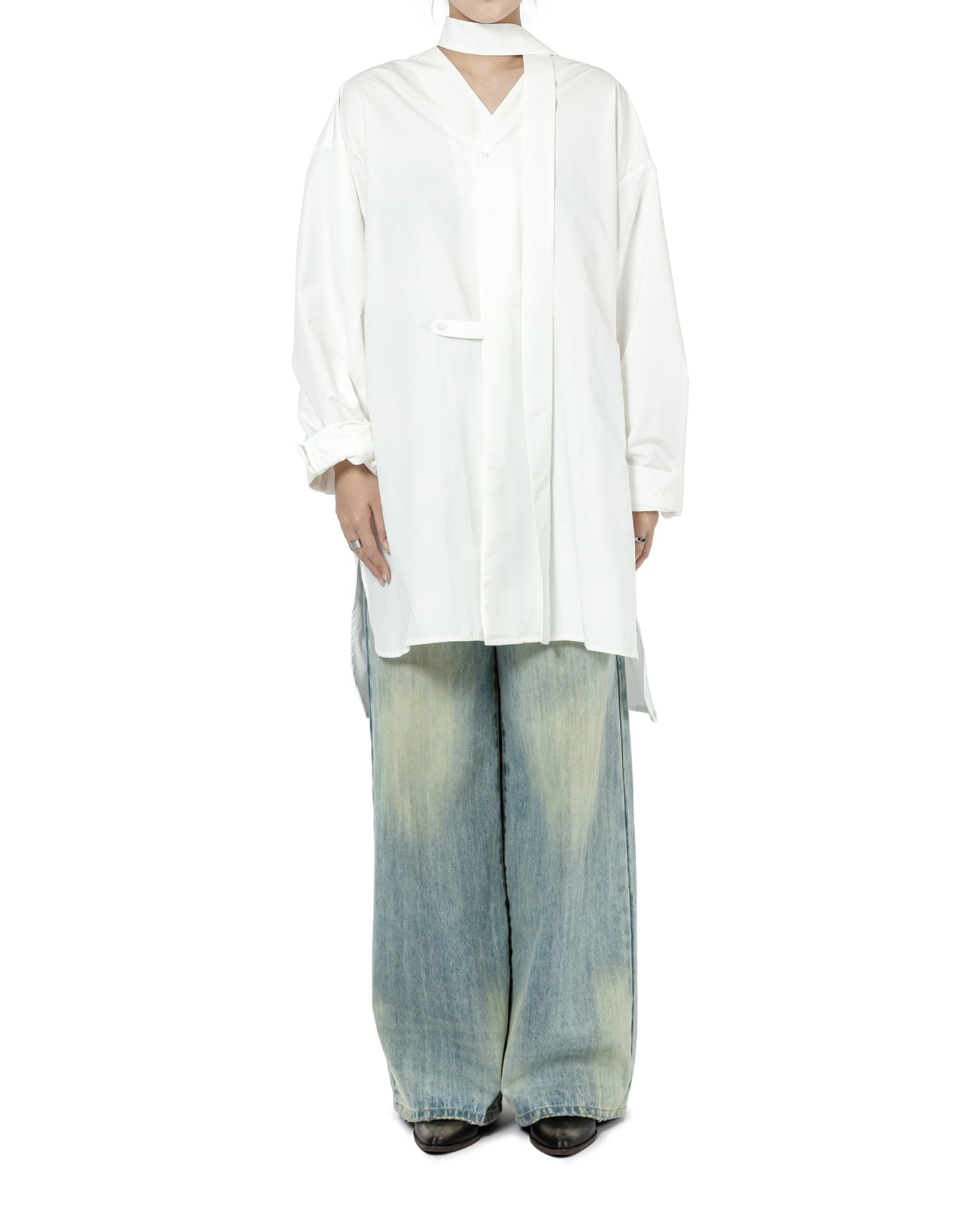 Minimalist Wrap Shirt with Tie