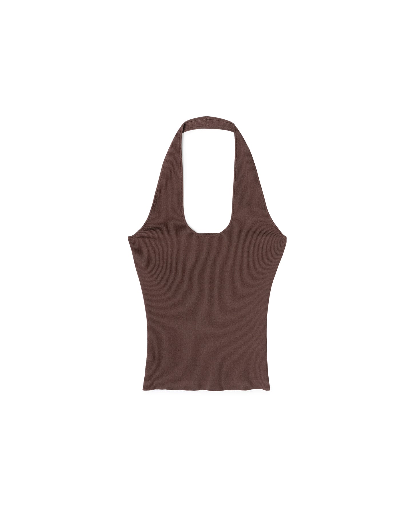 Halter V-neck Knit Top