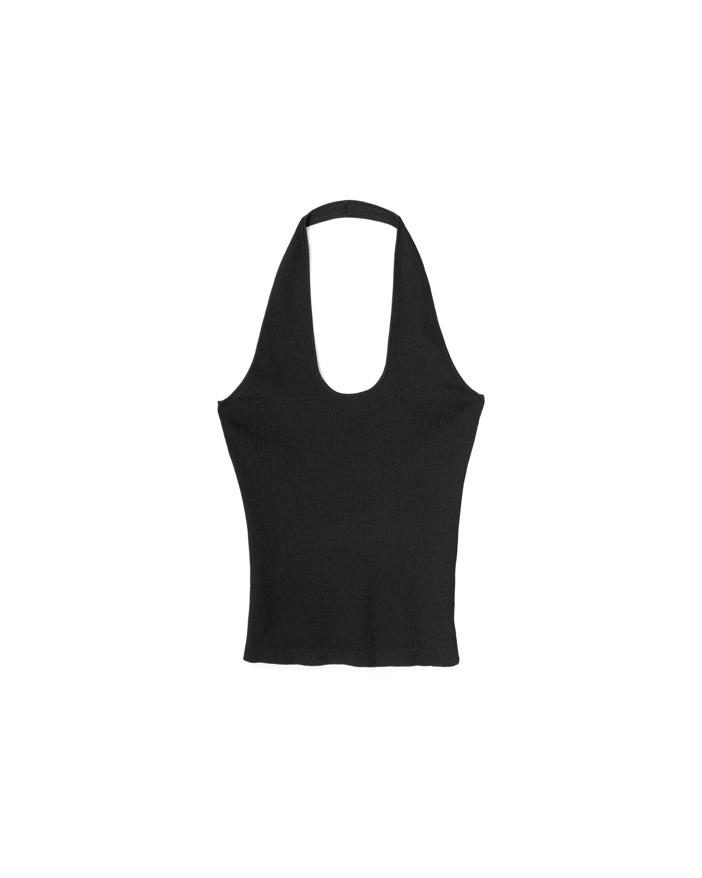 Halter V-neck Knit Top