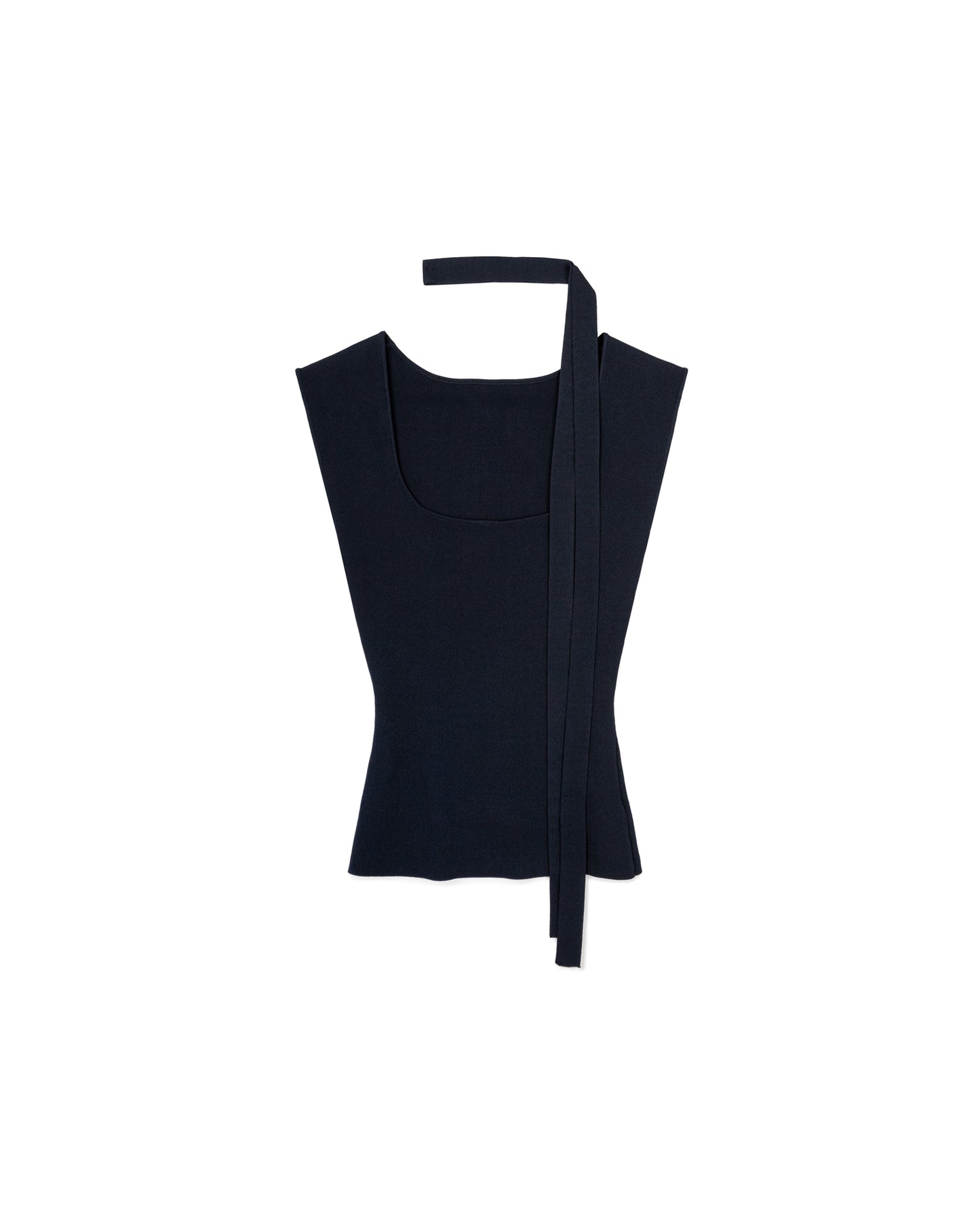 Cinched Waist Knit Top with Tie