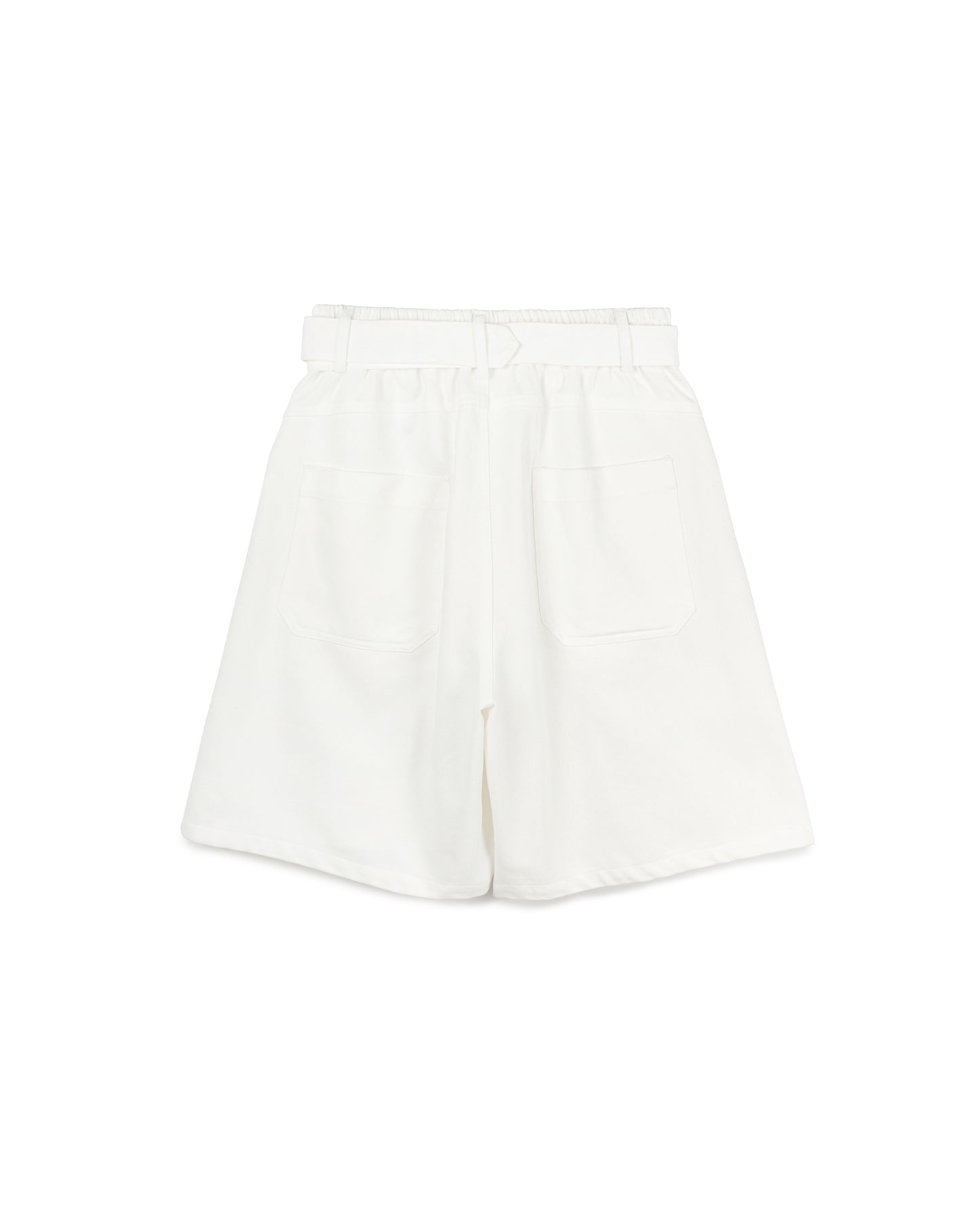 White Denim Short with Belt