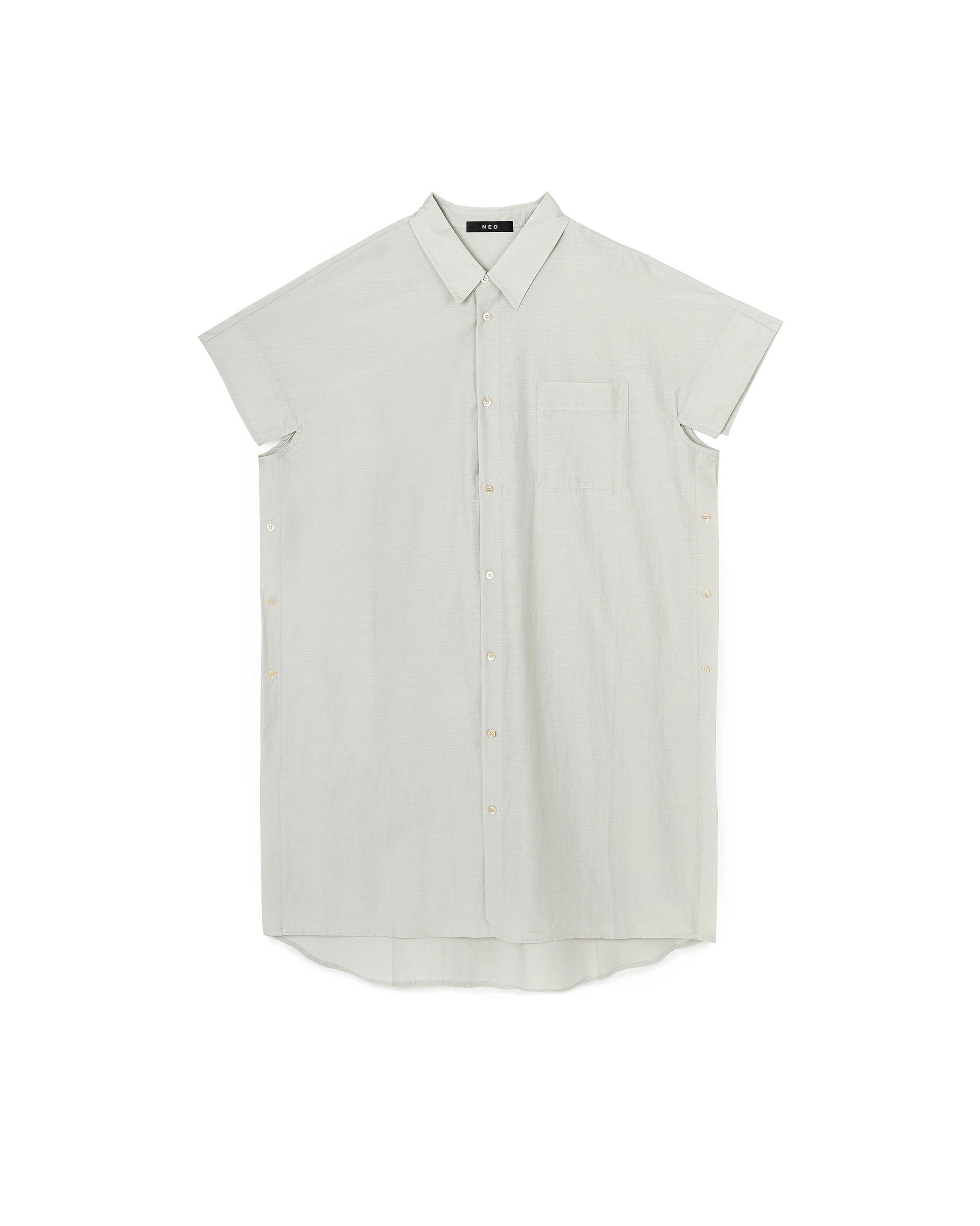 Buttoned Sleeveless Shirt Dress