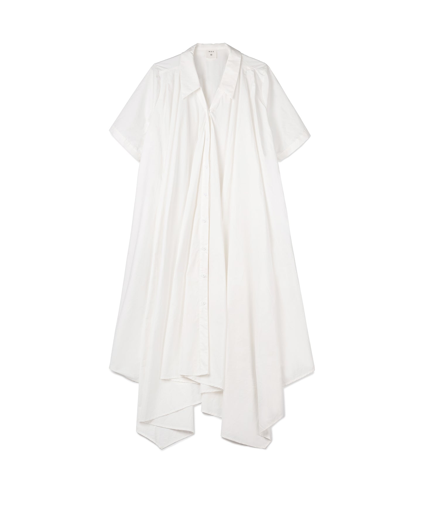 Asymmetrical Draped Shirt Dress