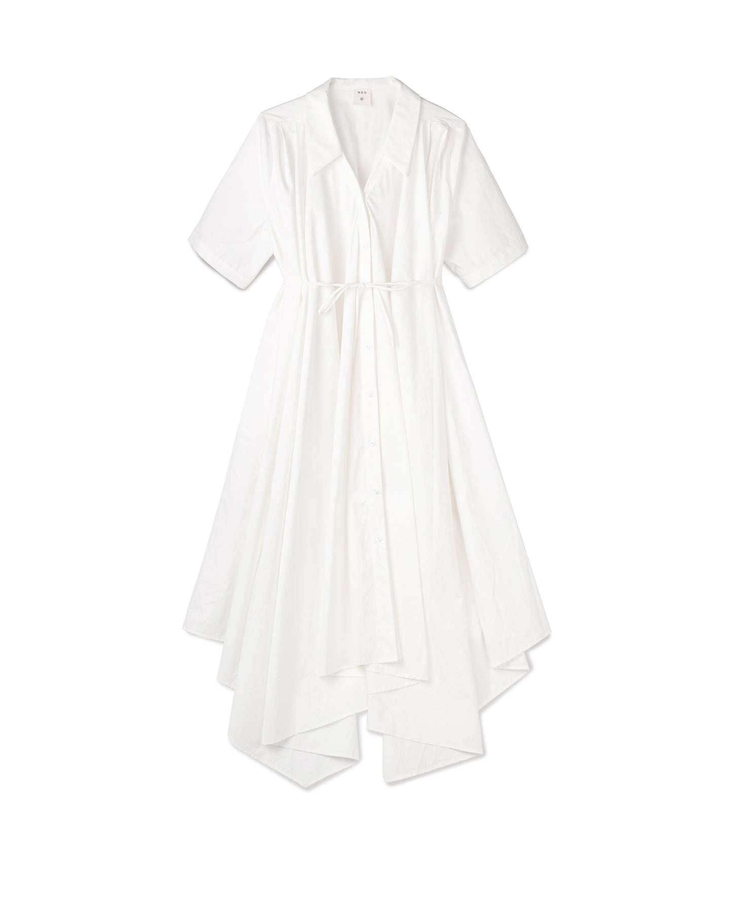 Asymmetrical Draped Shirt Dress