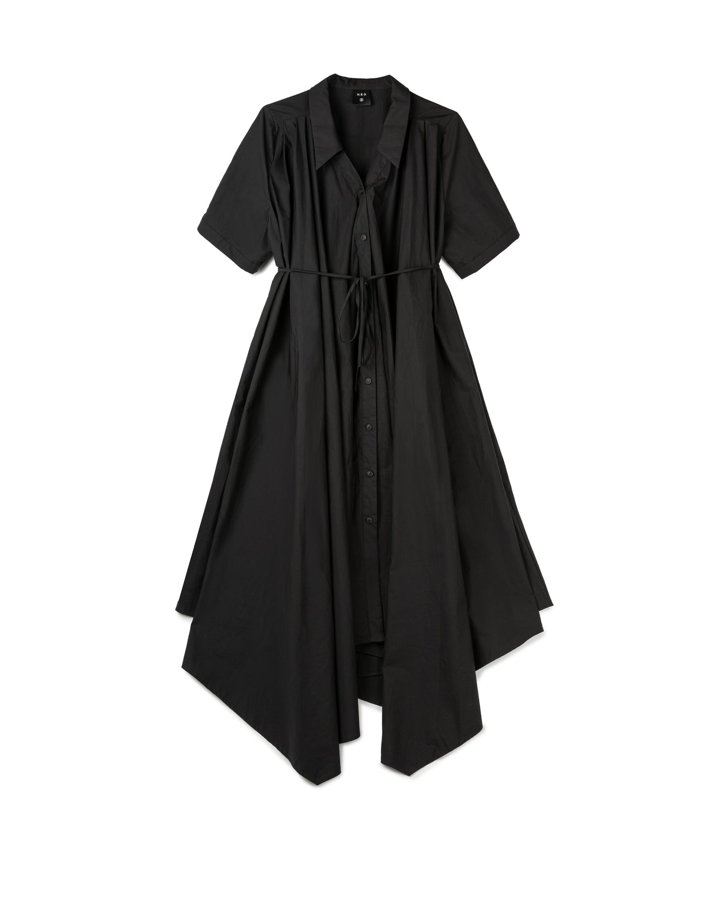 Asymmetrical Draped Shirt Dress