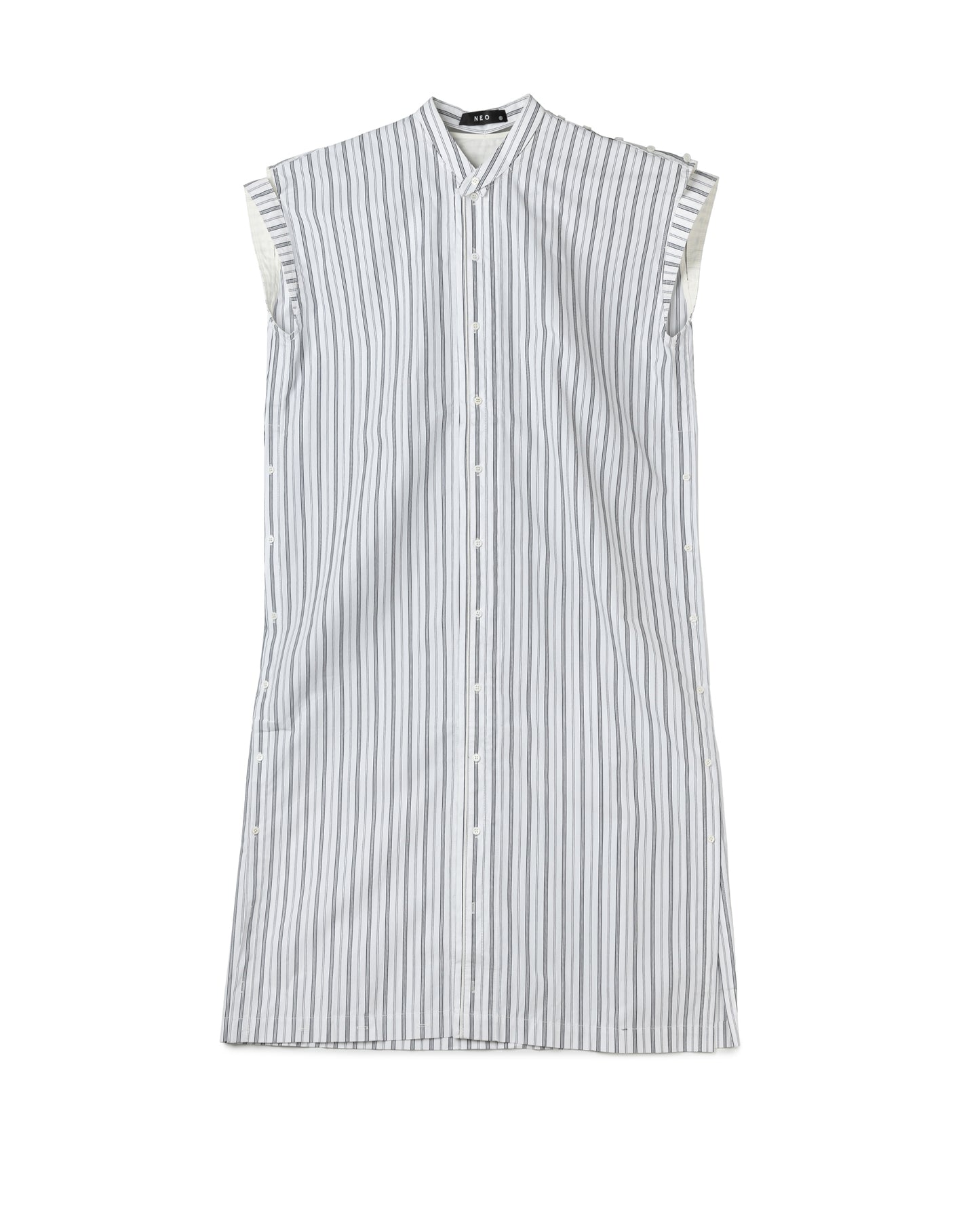 Designer Stripe Sleeveless Long Dress