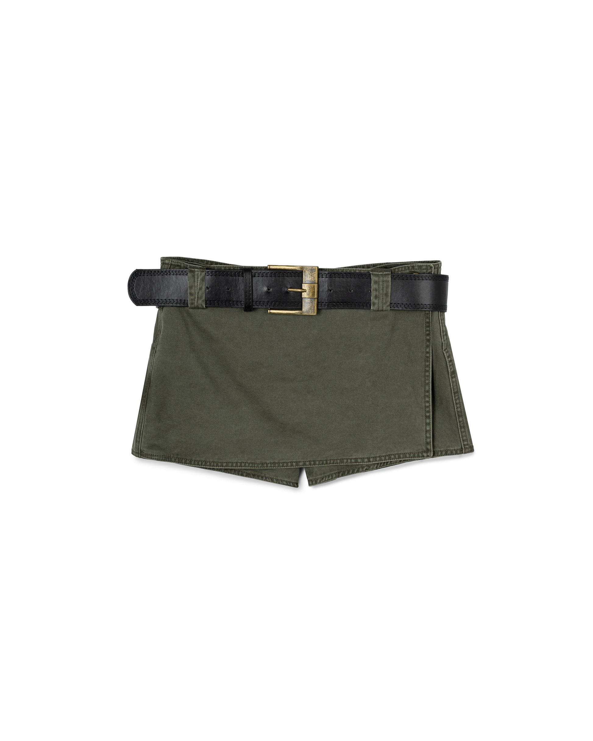 Belted Denim Skort