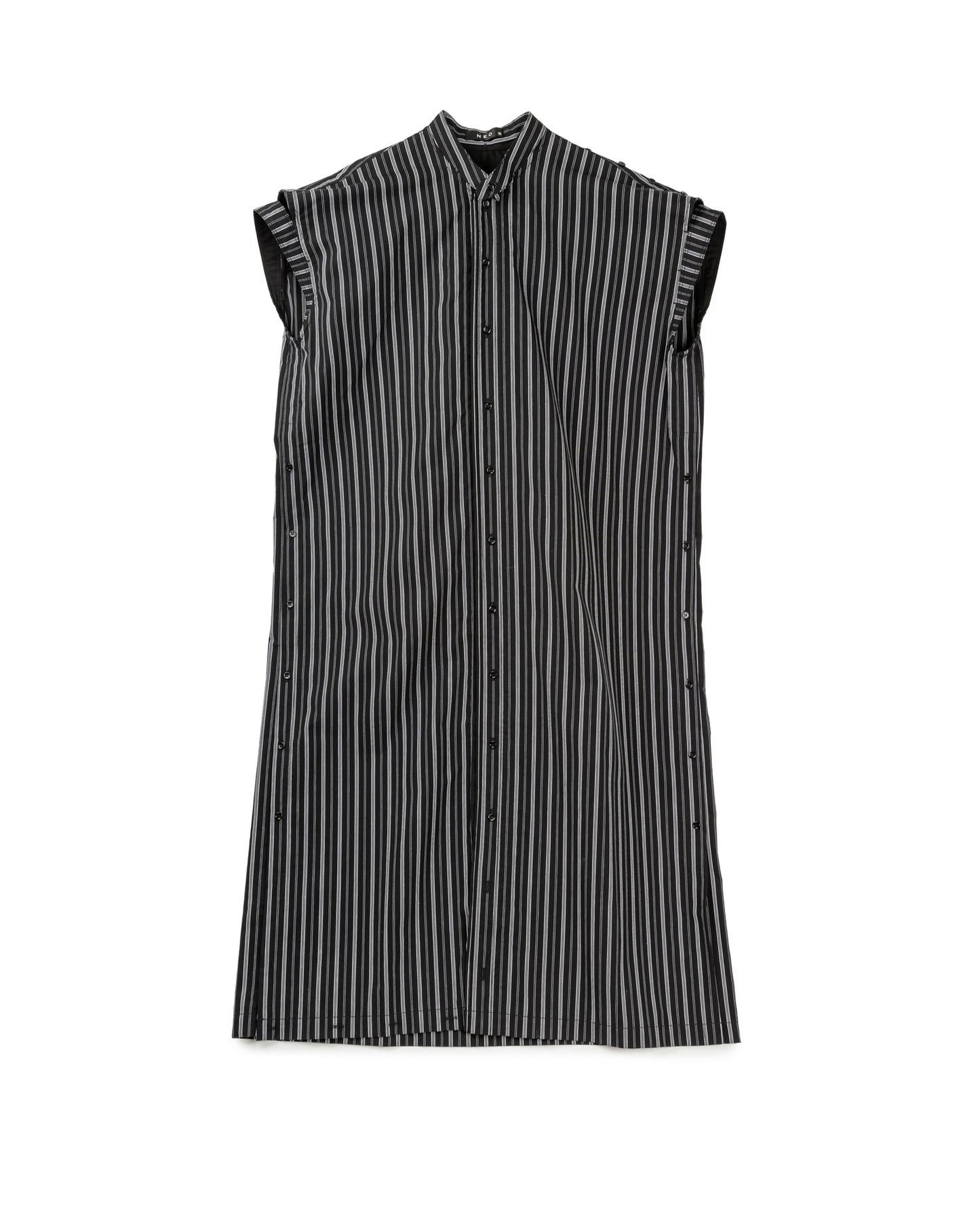 Designer Stripe Sleeveless Long Dress