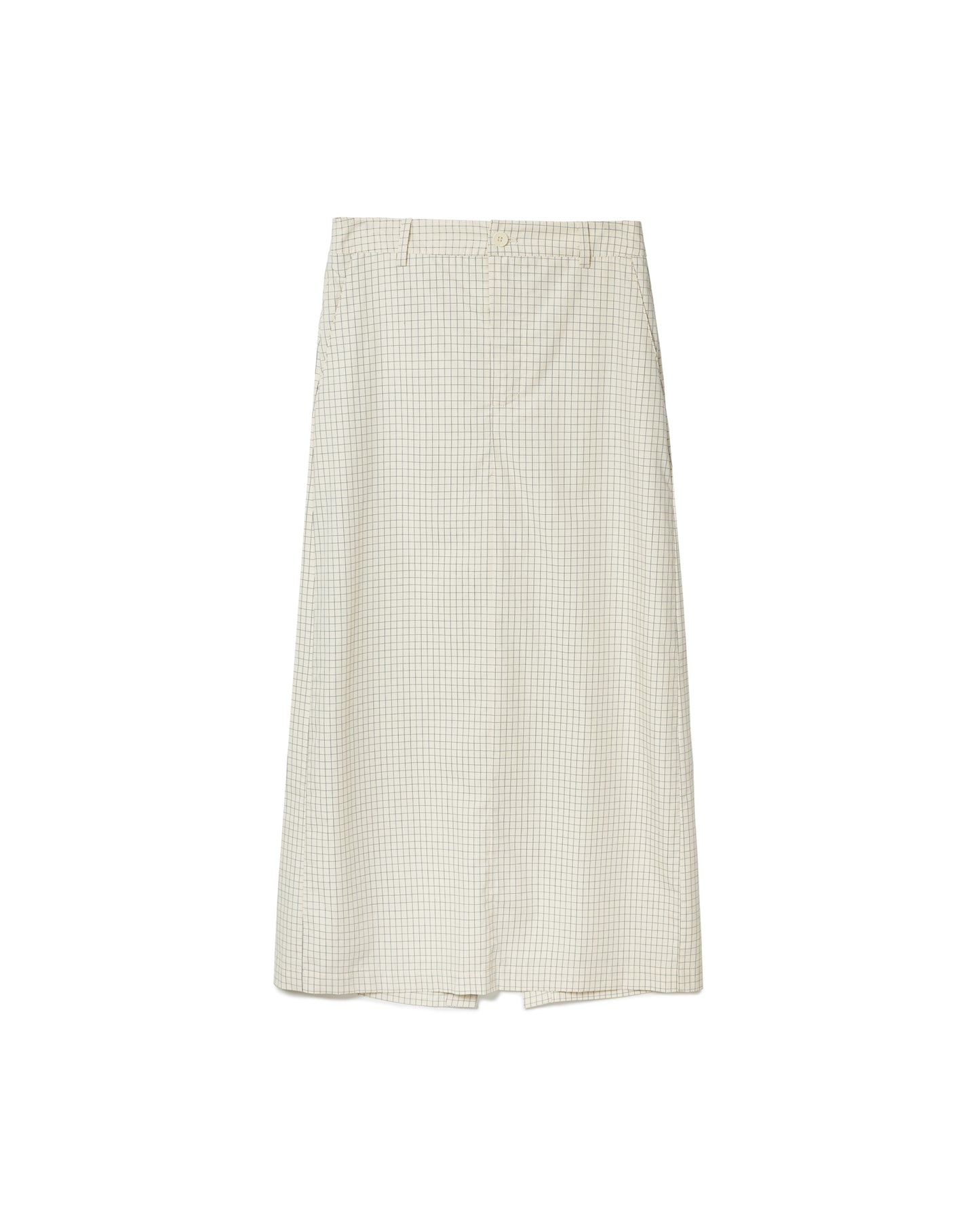 Grid Print A-Line Skirt