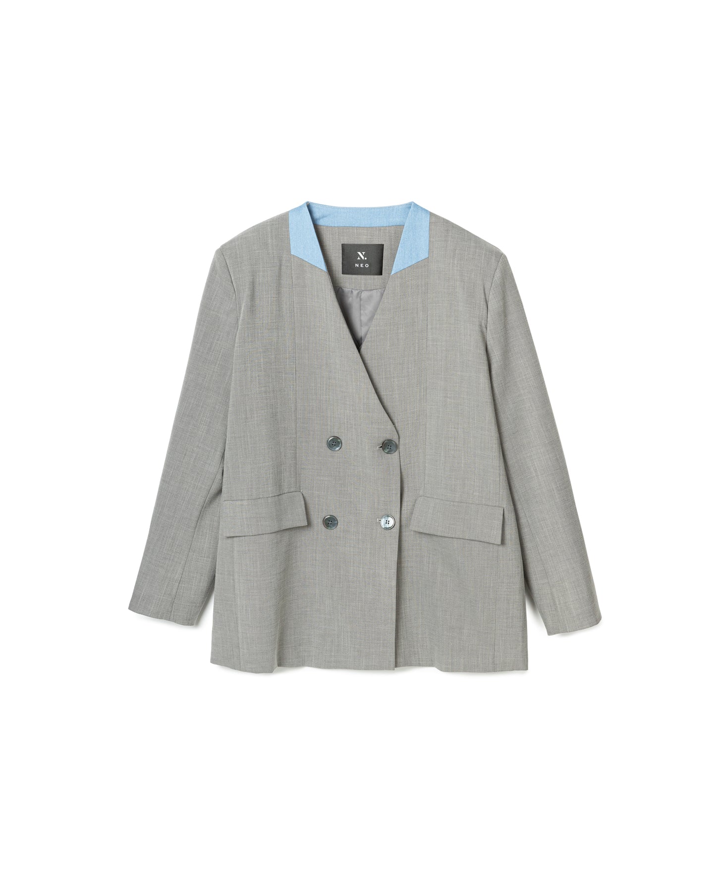 Contrast Collar Oversize Blazer
