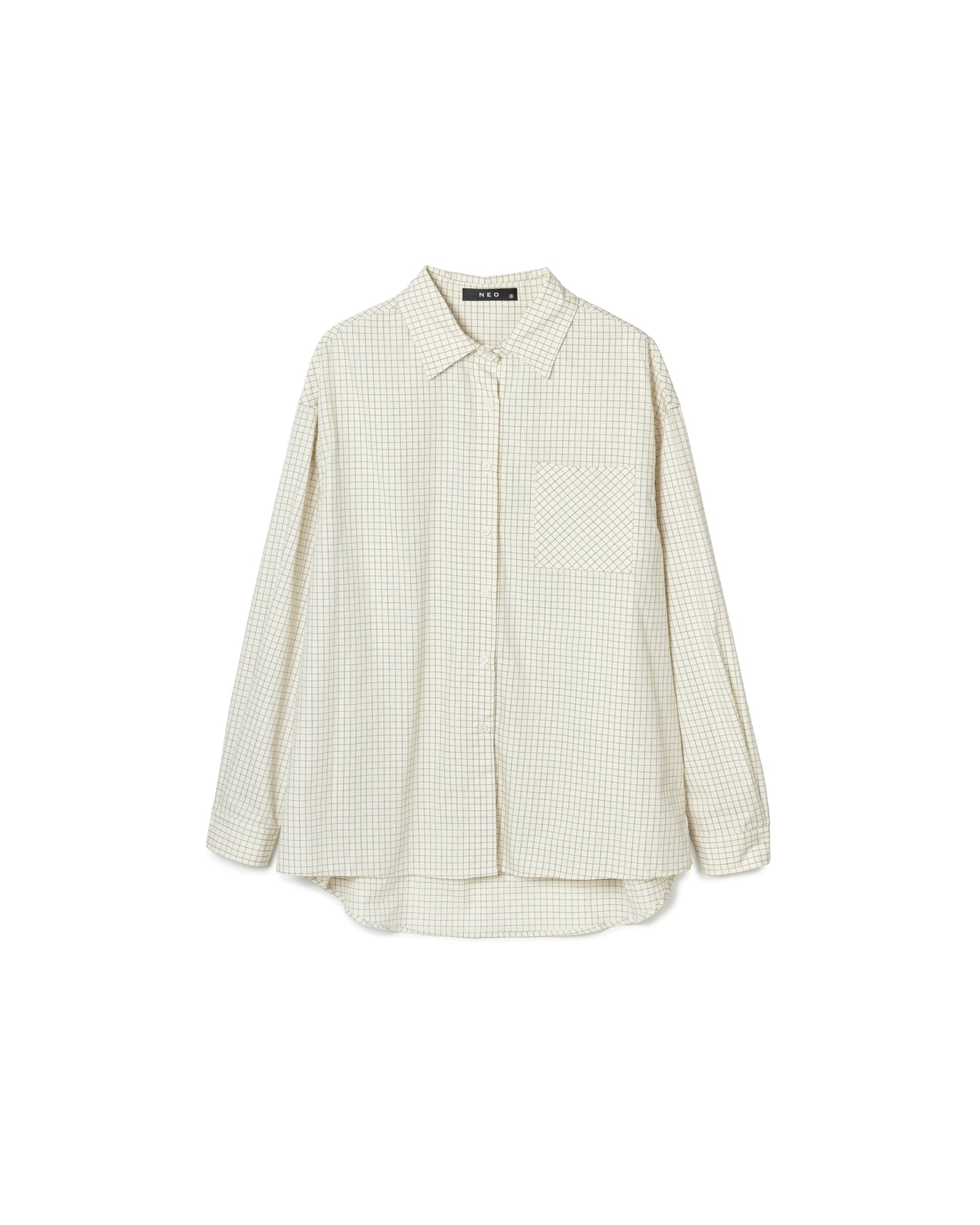 Grid Pattern Oversized Shirt