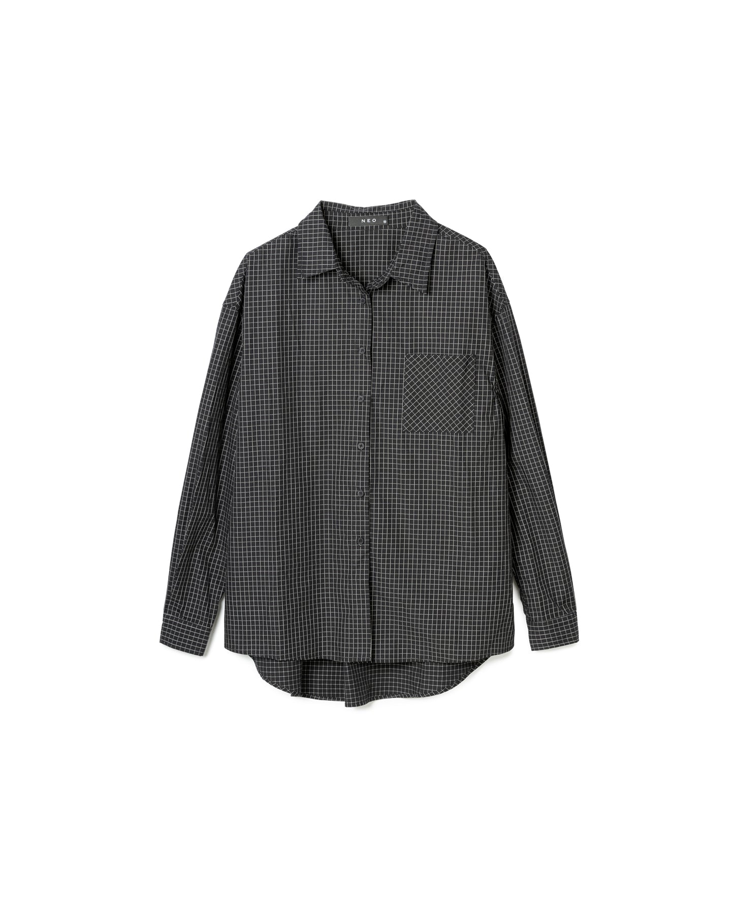 Grid Pattern Oversized Shirt