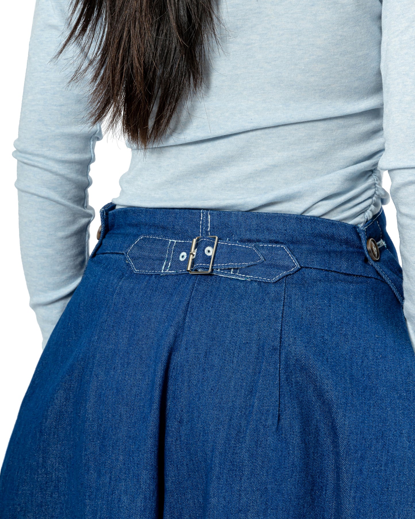Double Button Wide Leg Jeans