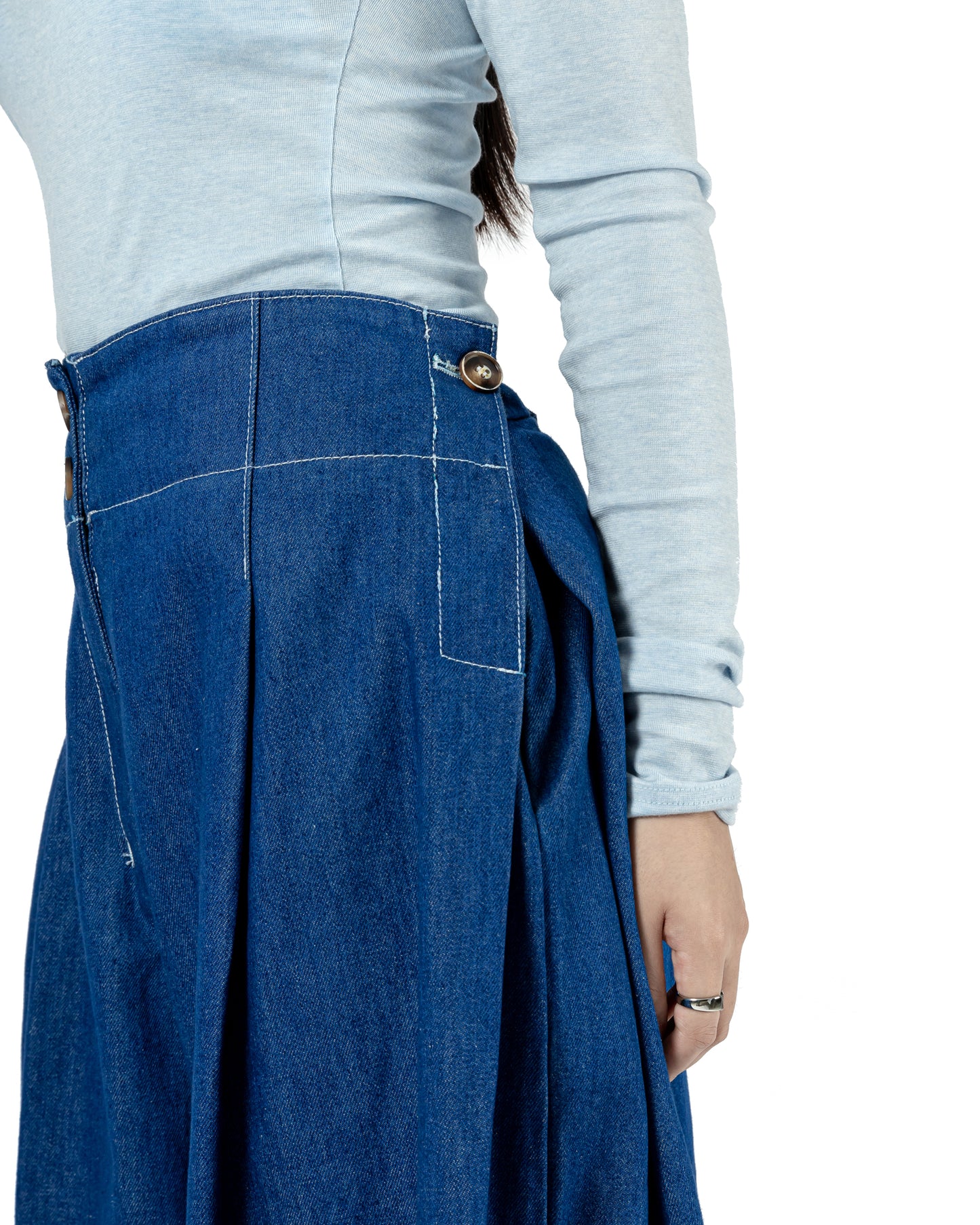 Double Button Wide Leg Jeans