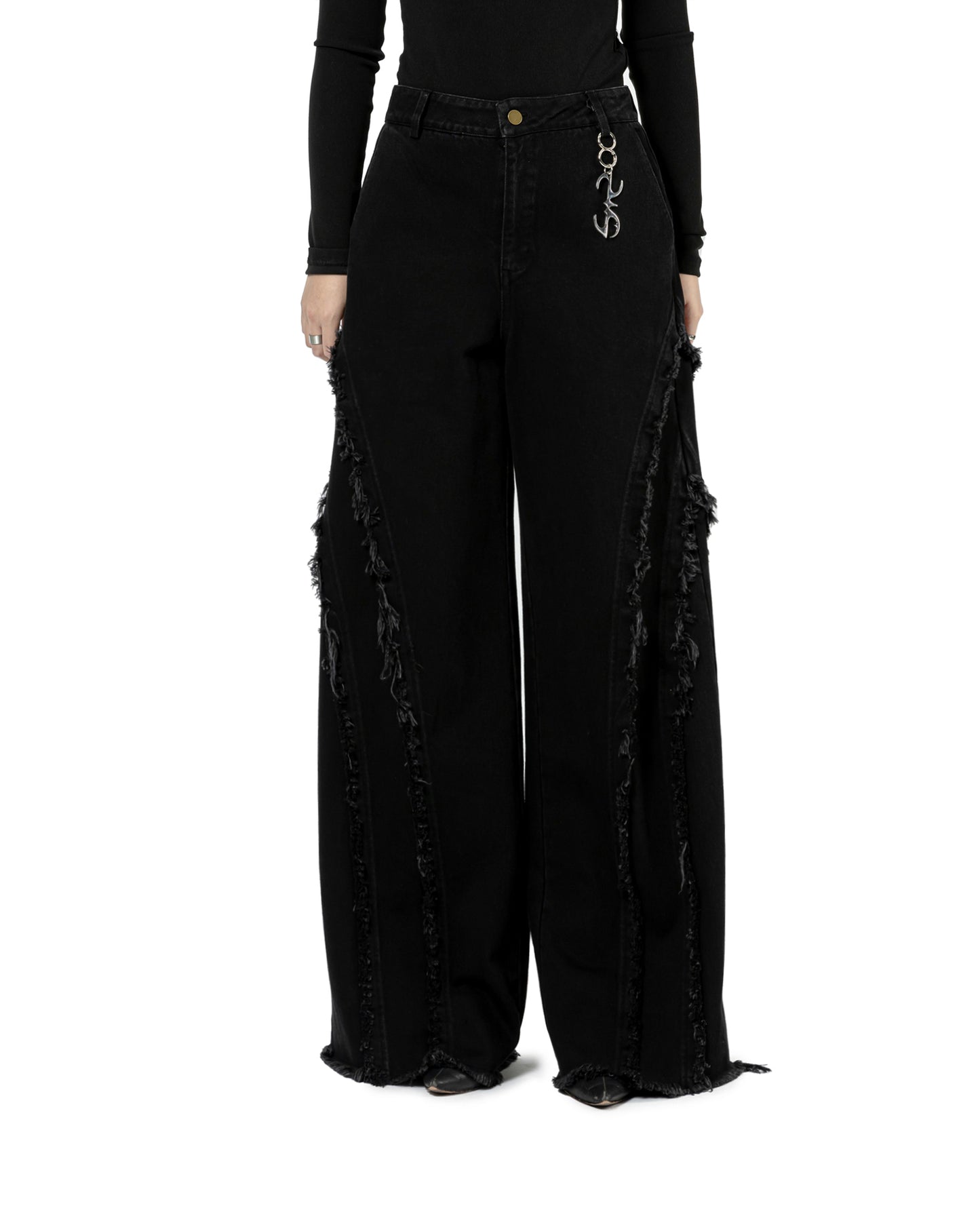 Raw Edge Flared Jeans