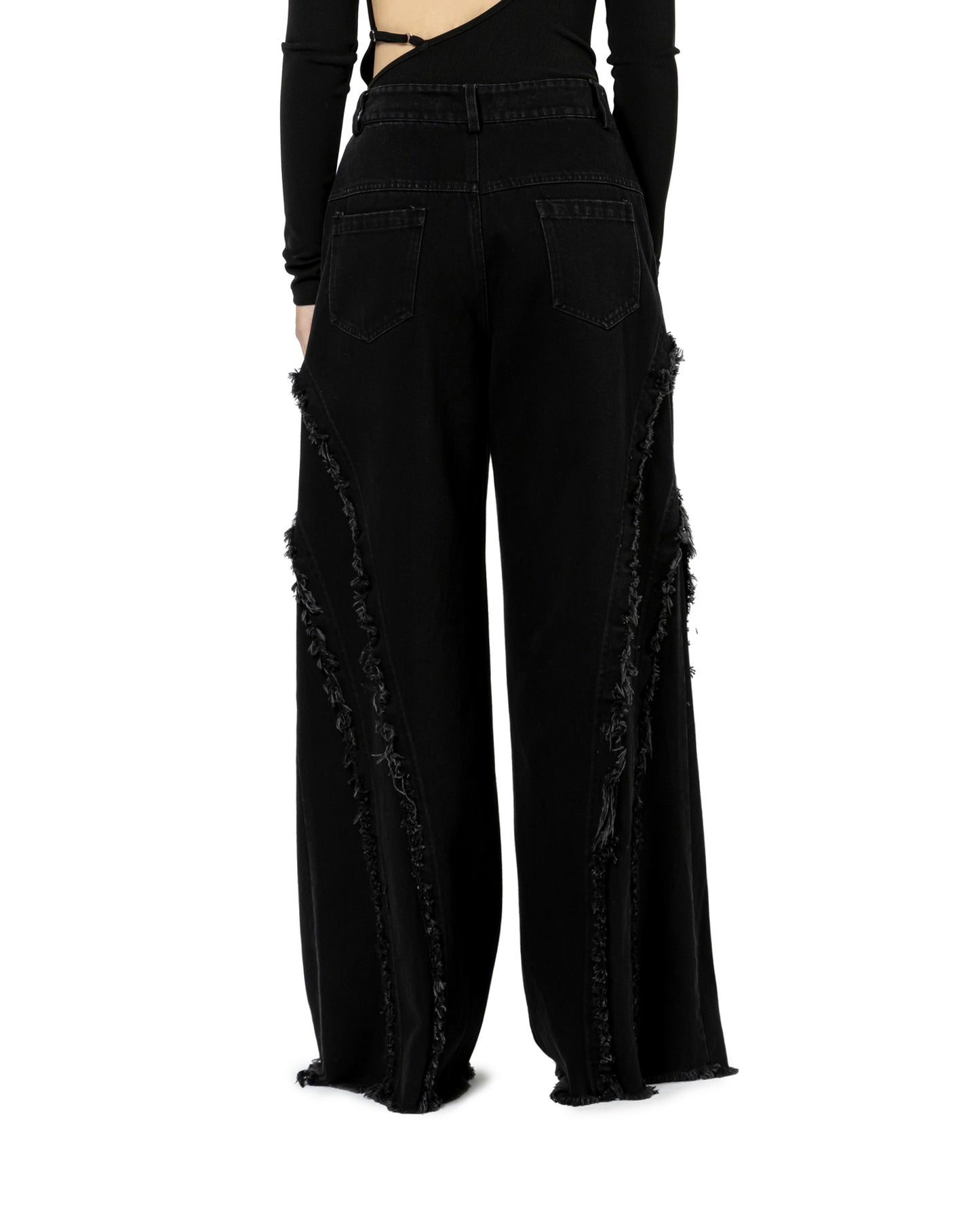 Raw Edge Flared Jeans