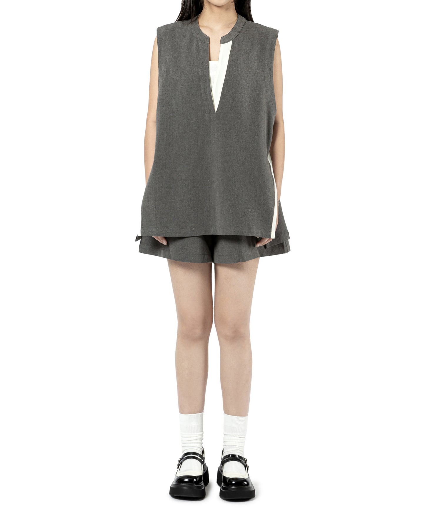 Minimalist V-Neck Casual Set