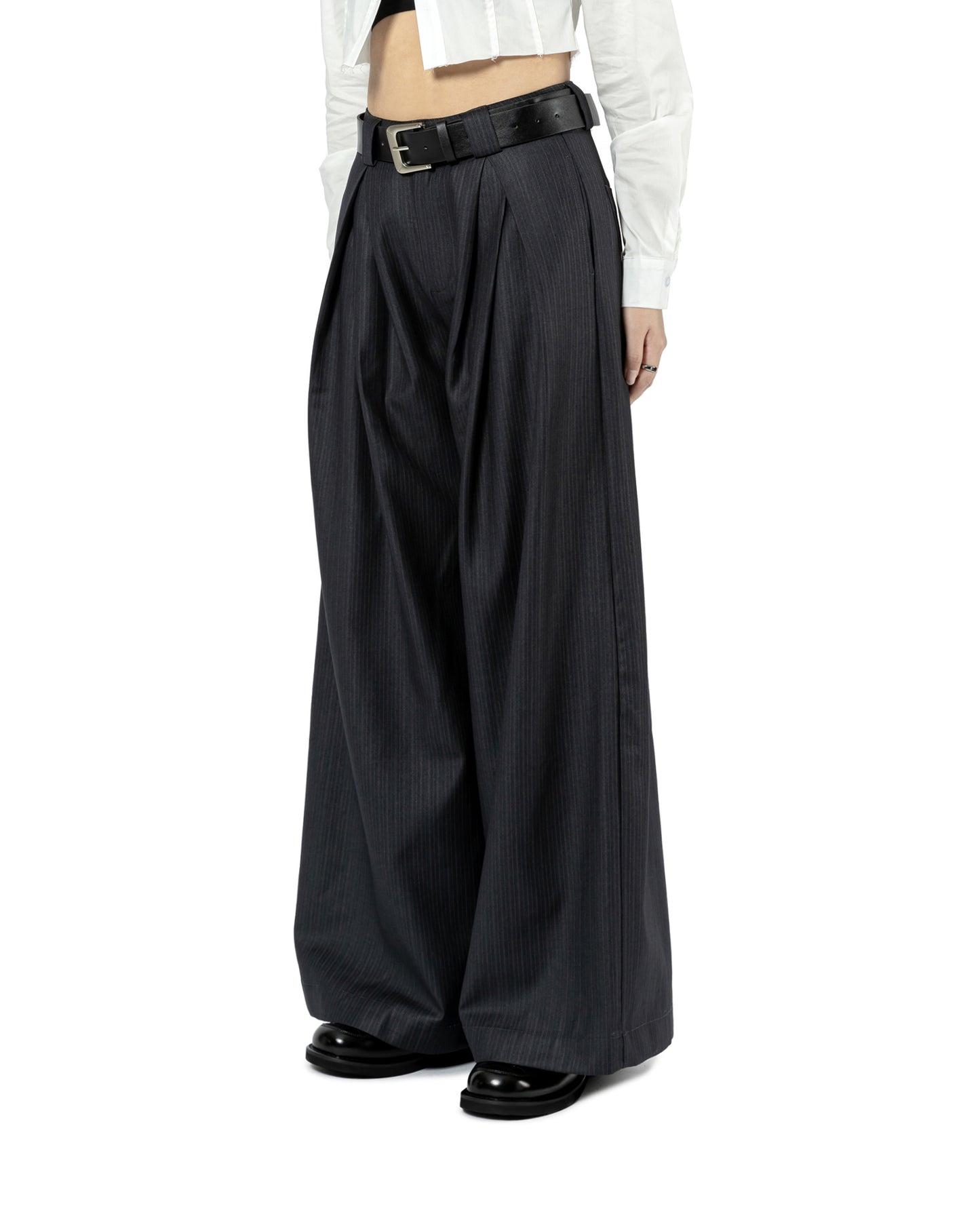 Pleated Wide-Leg Trousers