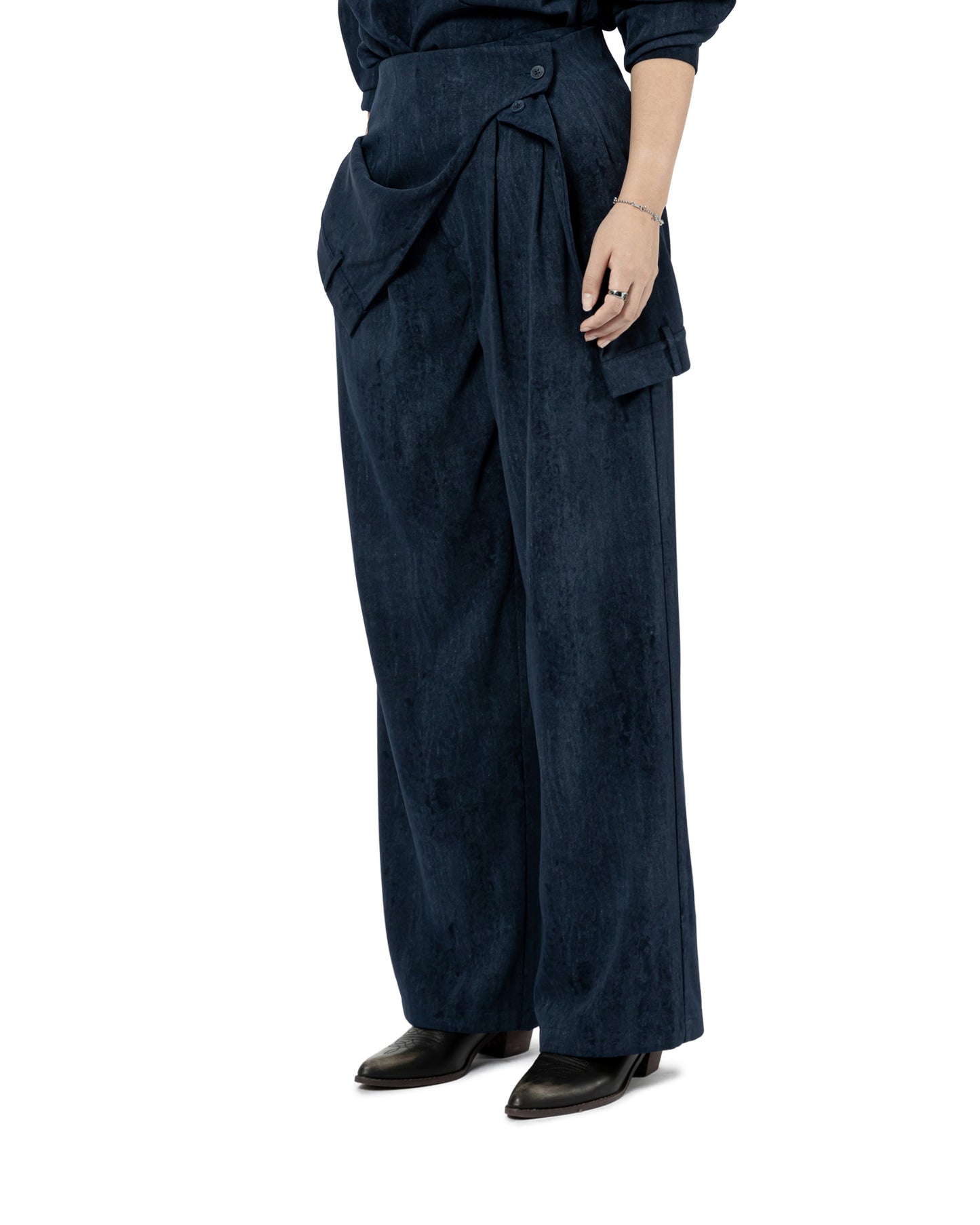 Asymmetric Layered Wrap Pants