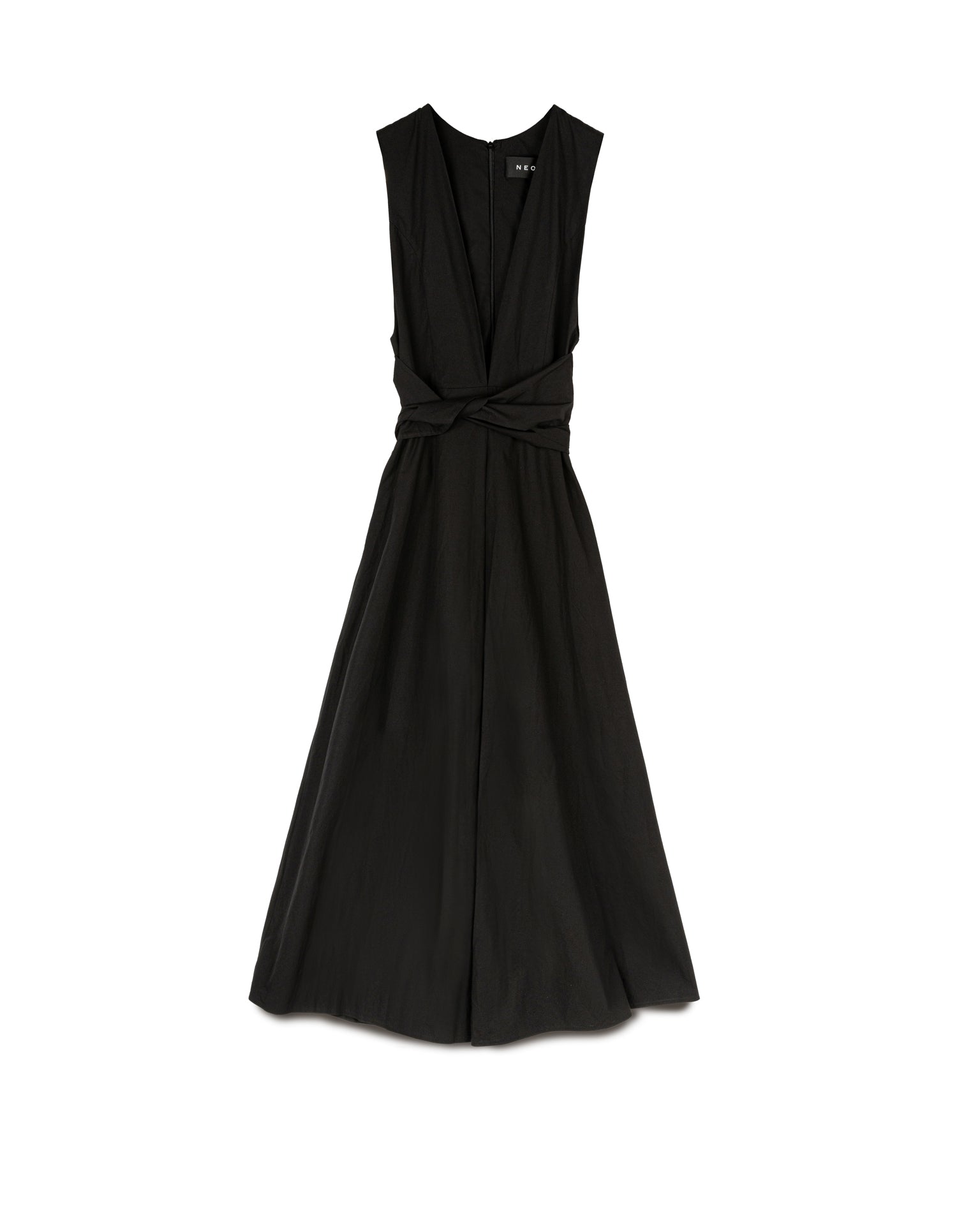 Back Ribbon Deep-V Dress