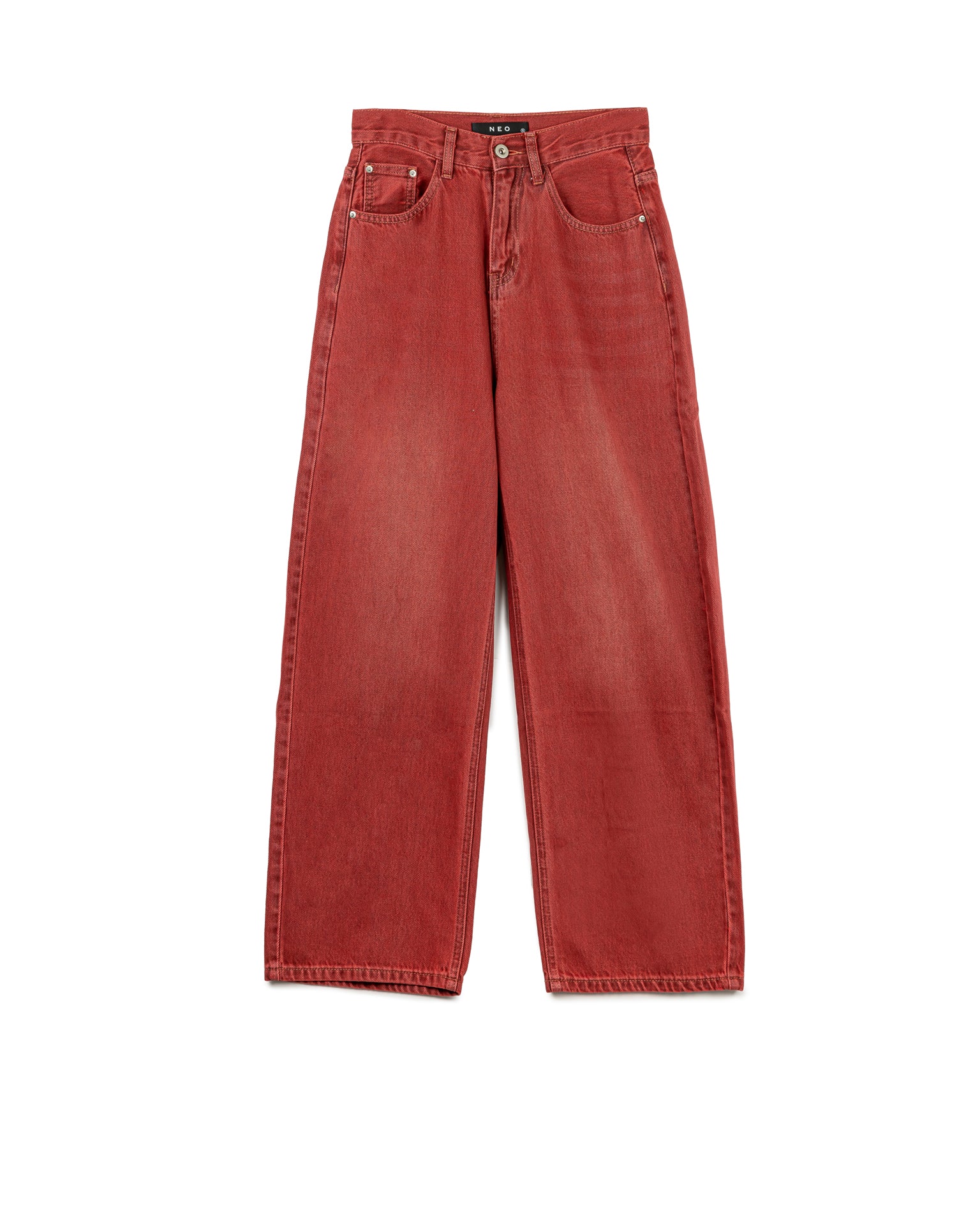Red Denim Long Pants