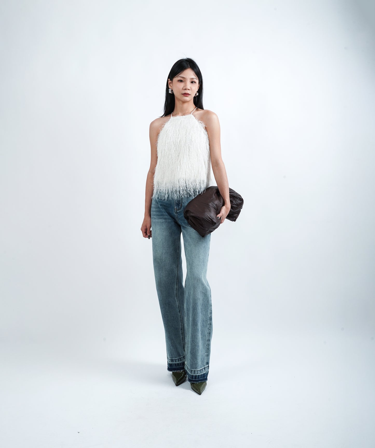 Straight Cut Denim Pants