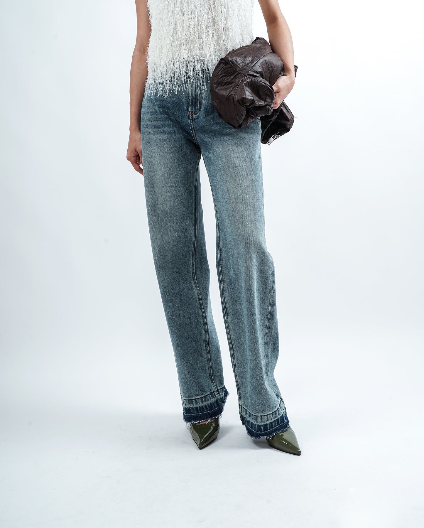 Straight Cut Denim Pants