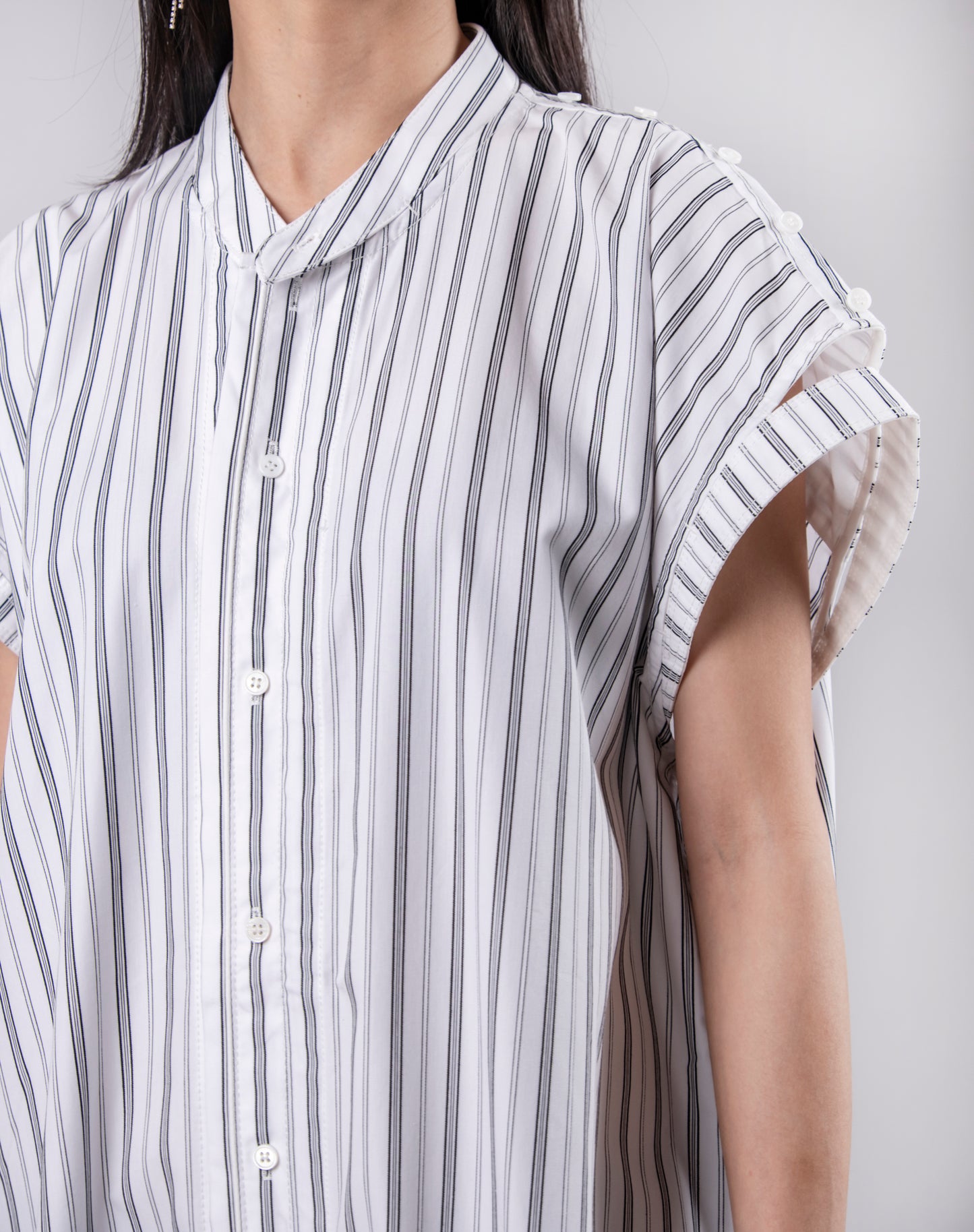 Designer Stripe Sleeveless Long Dress