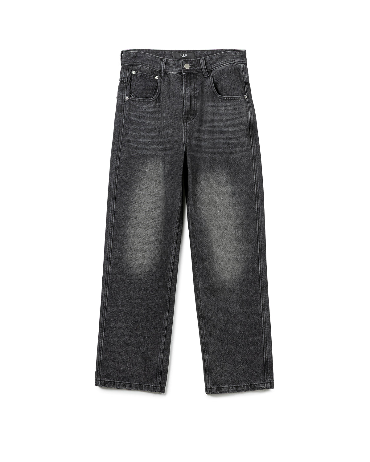 Vintage-Wash Straight-Leg Jeans