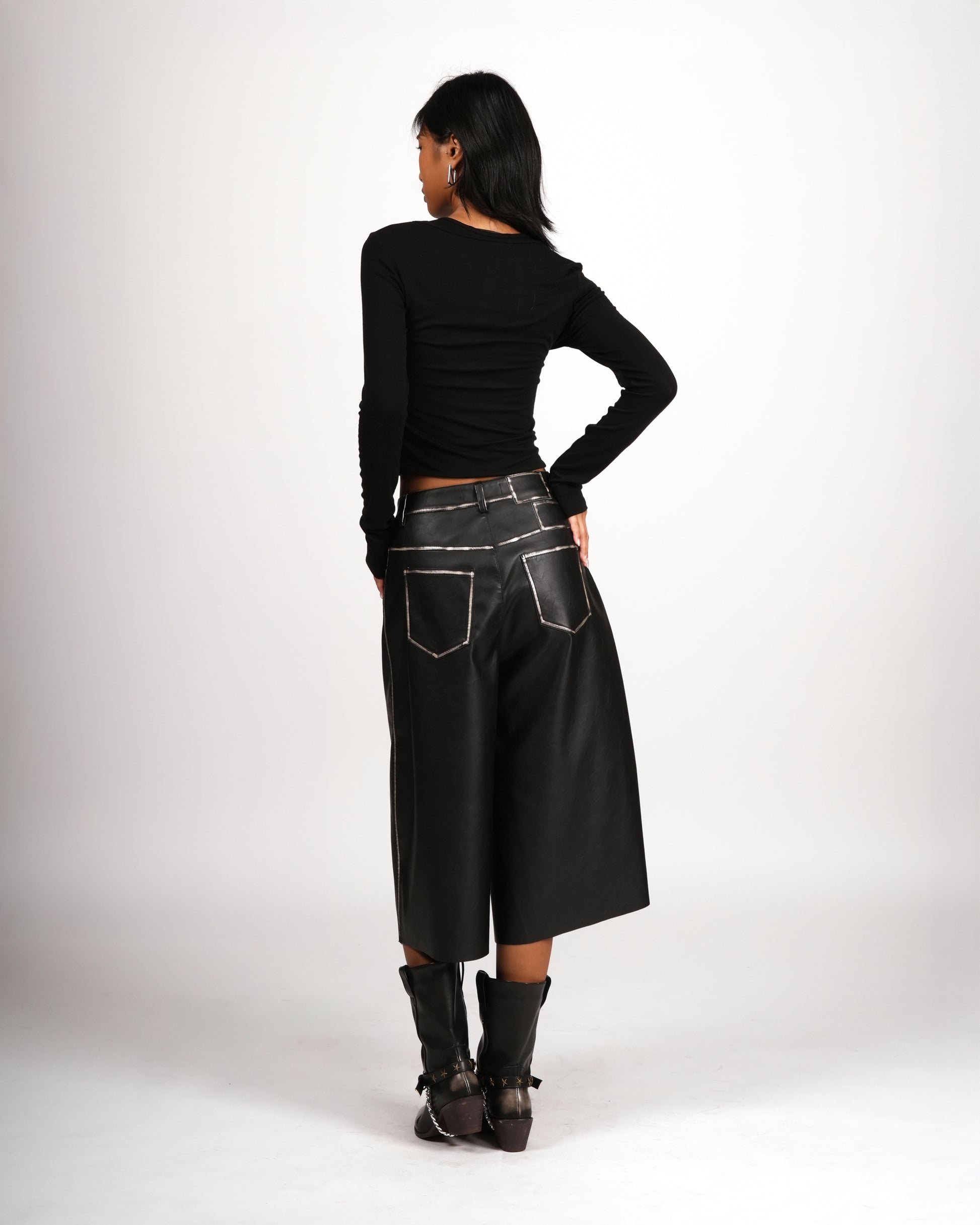 Faux Leather A-Line Pants