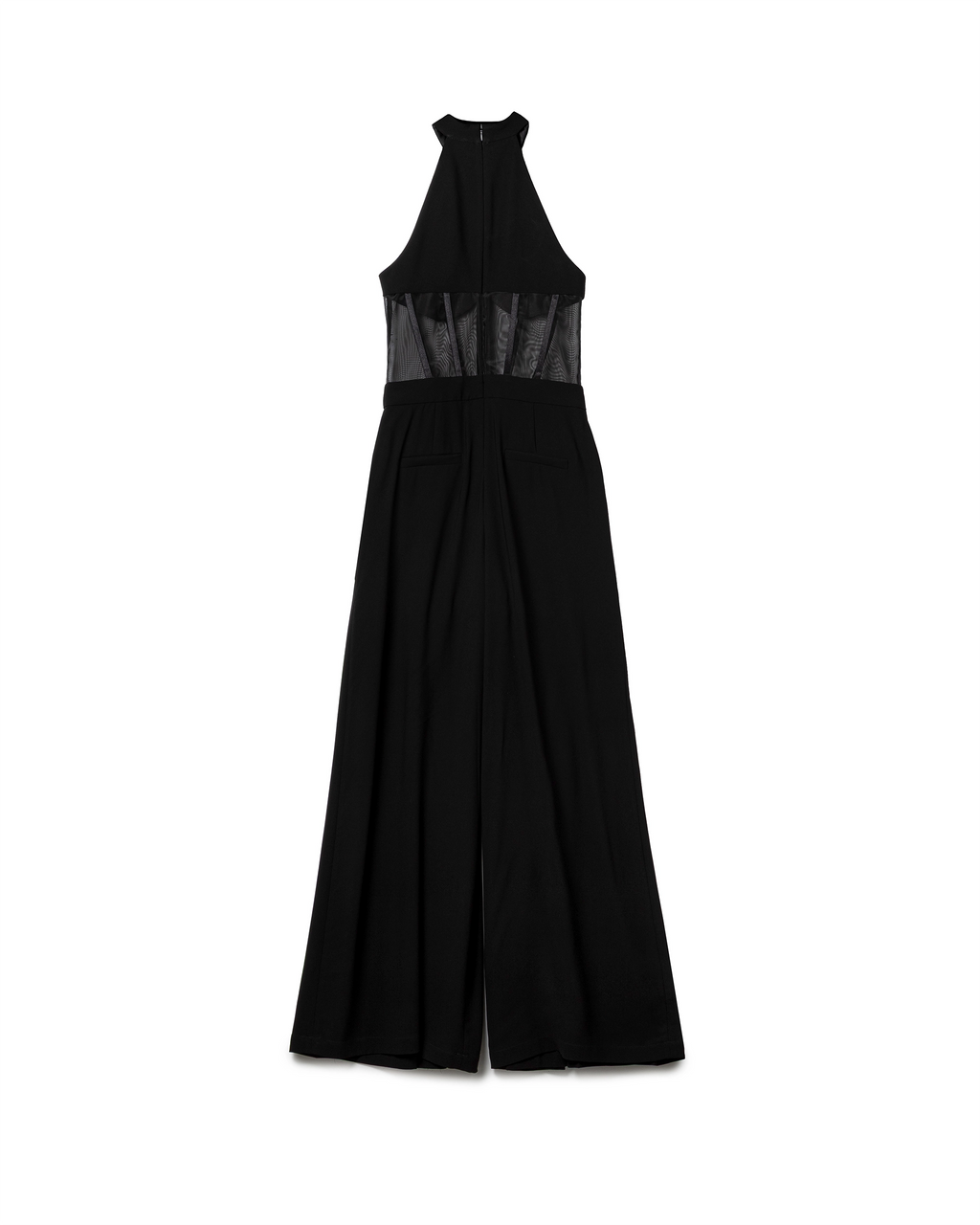 Halter neck Mesh Gown Jumpsuit