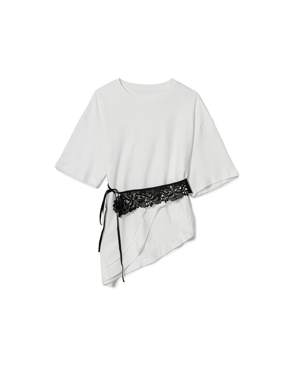 Lace-Trimmed Tie T-shirt