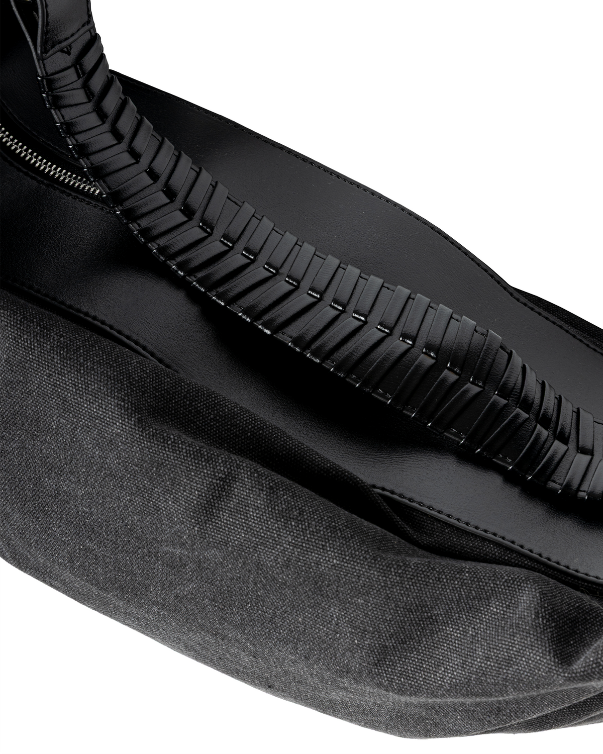 Soft leather-trimmed canvas shoulder bag