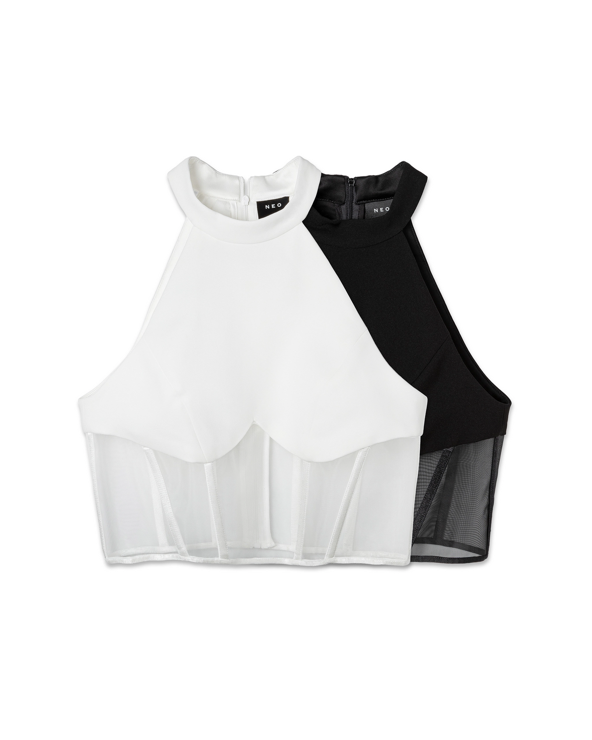 Halter Neck Mesh Top