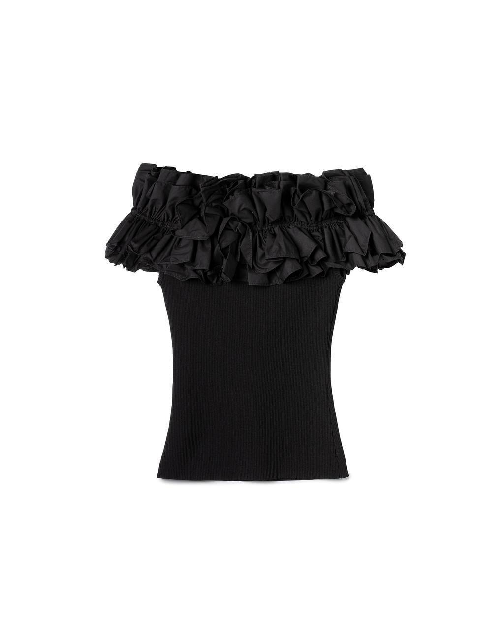 Ruffle Off-Shoulder Knit Top