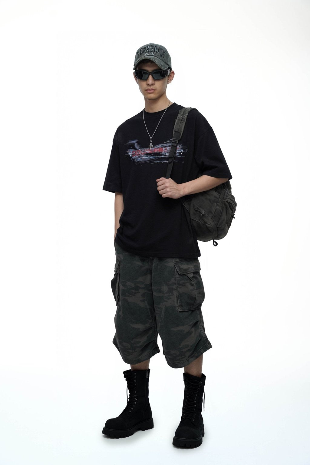 DOUBLE BACK Car Paint Scratch T-Shirt Oversized