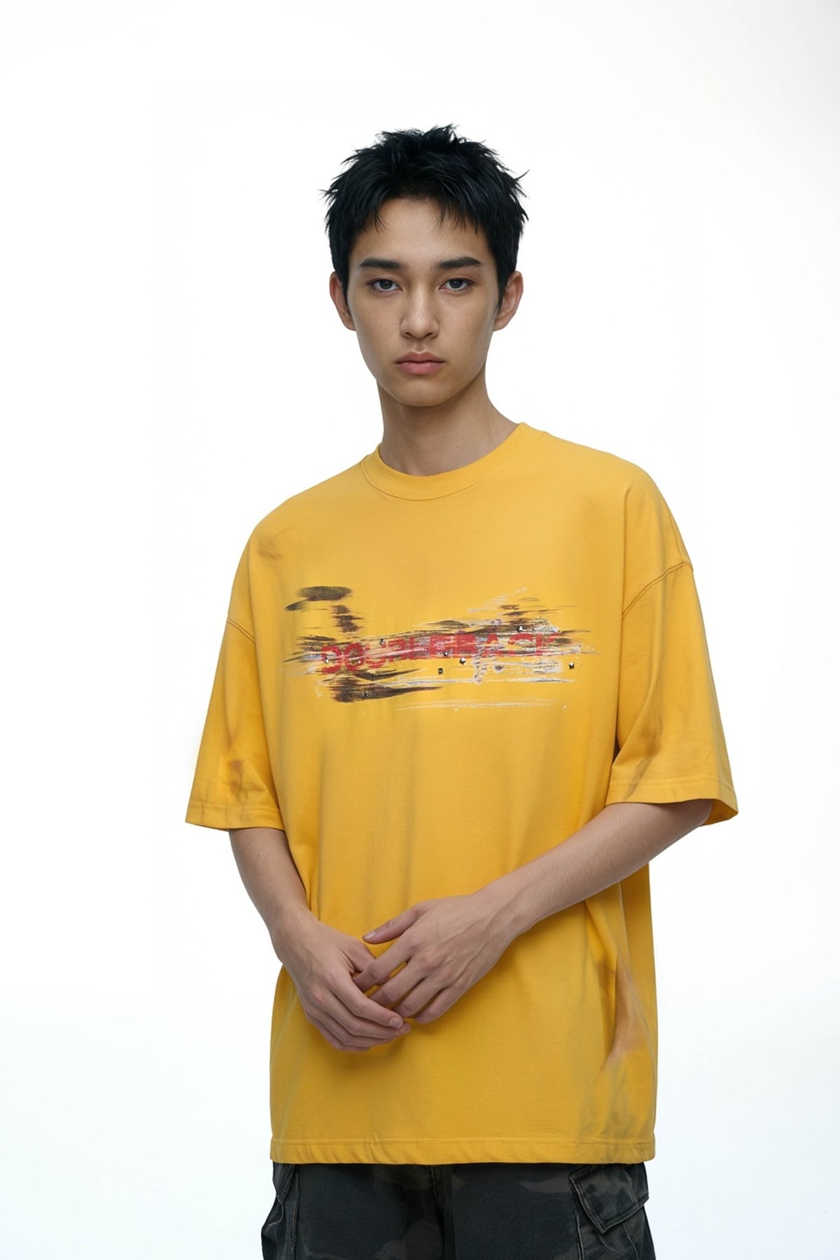 DOUBLE BACK Car Paint Scratch T-Shirt Oversized