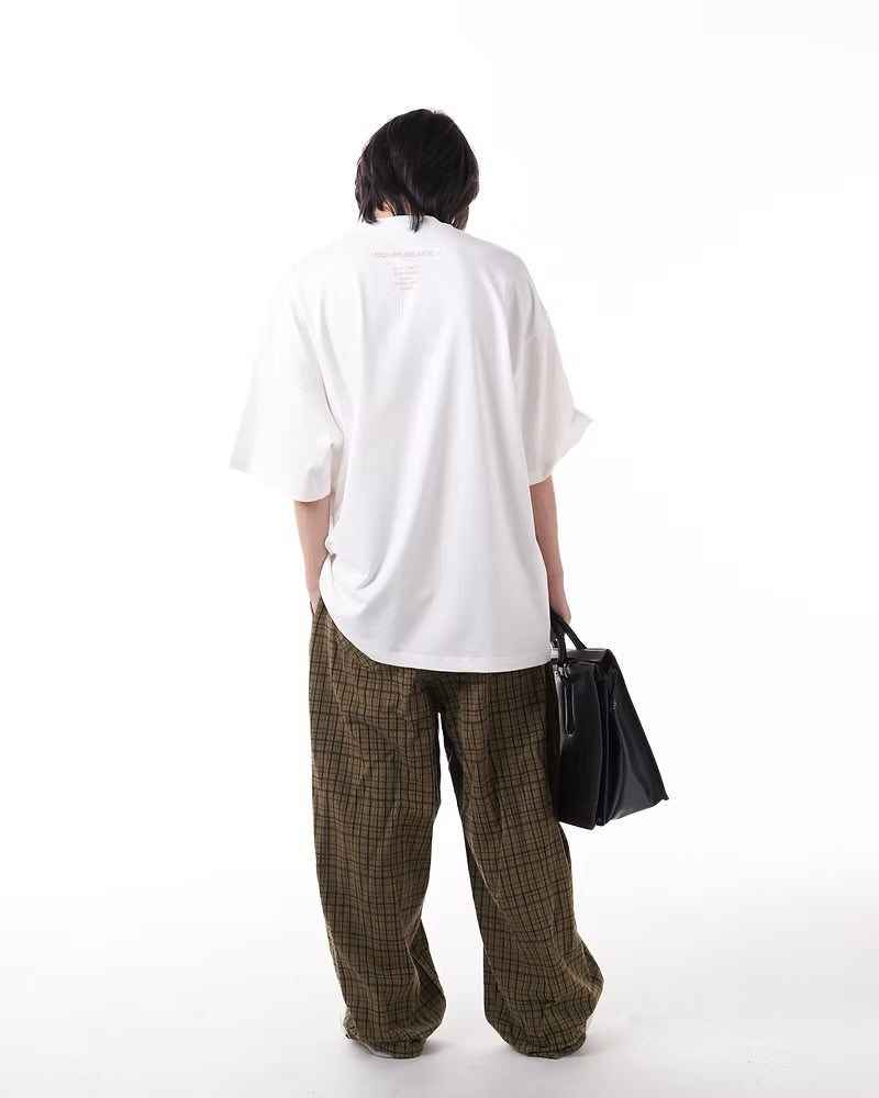 DOUBLE BACK Blurred Logo T-Shirt Oversized