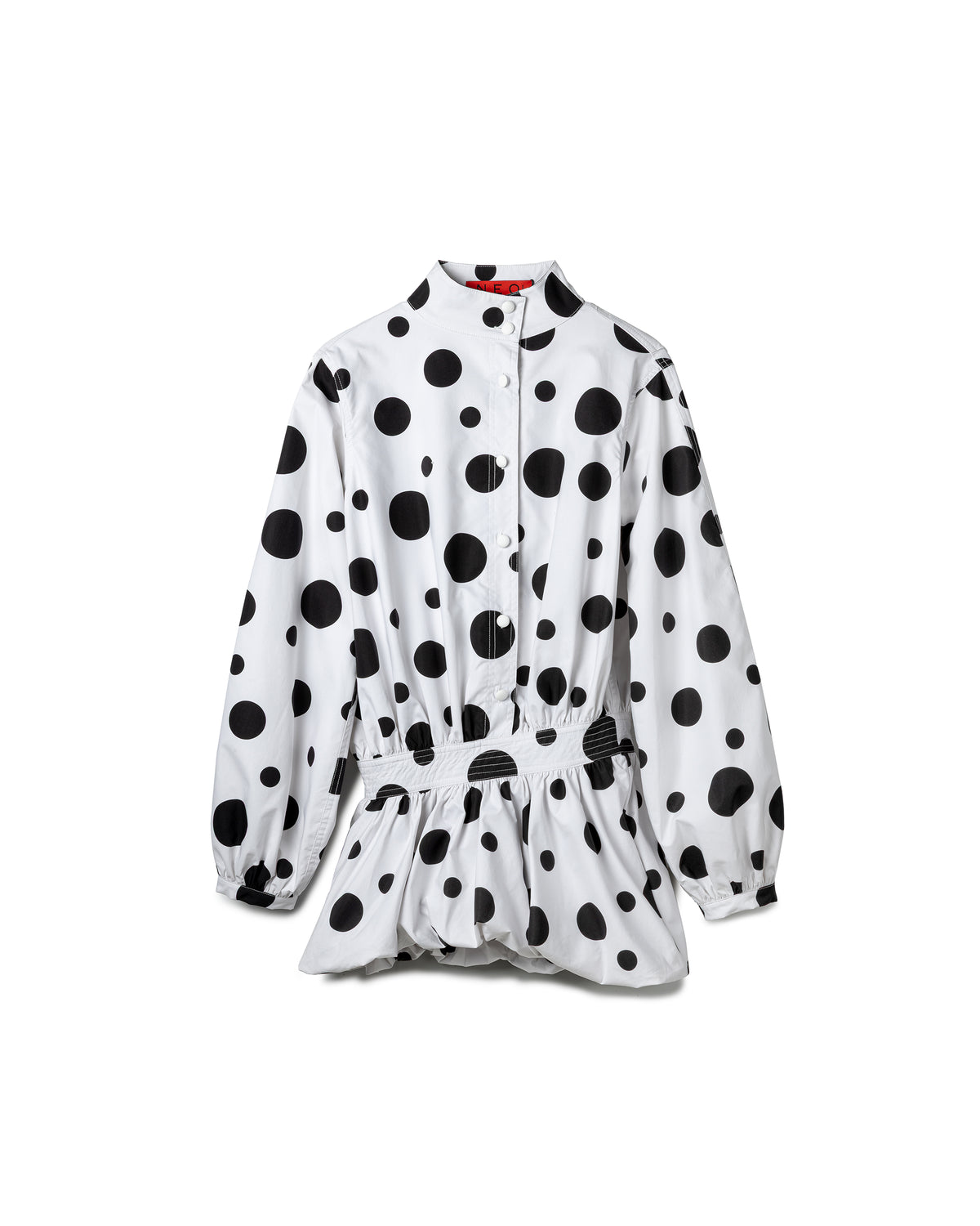 Vol.3 Ch.2 Sculptural Smocked-Waist Blouse (PolkaDot)