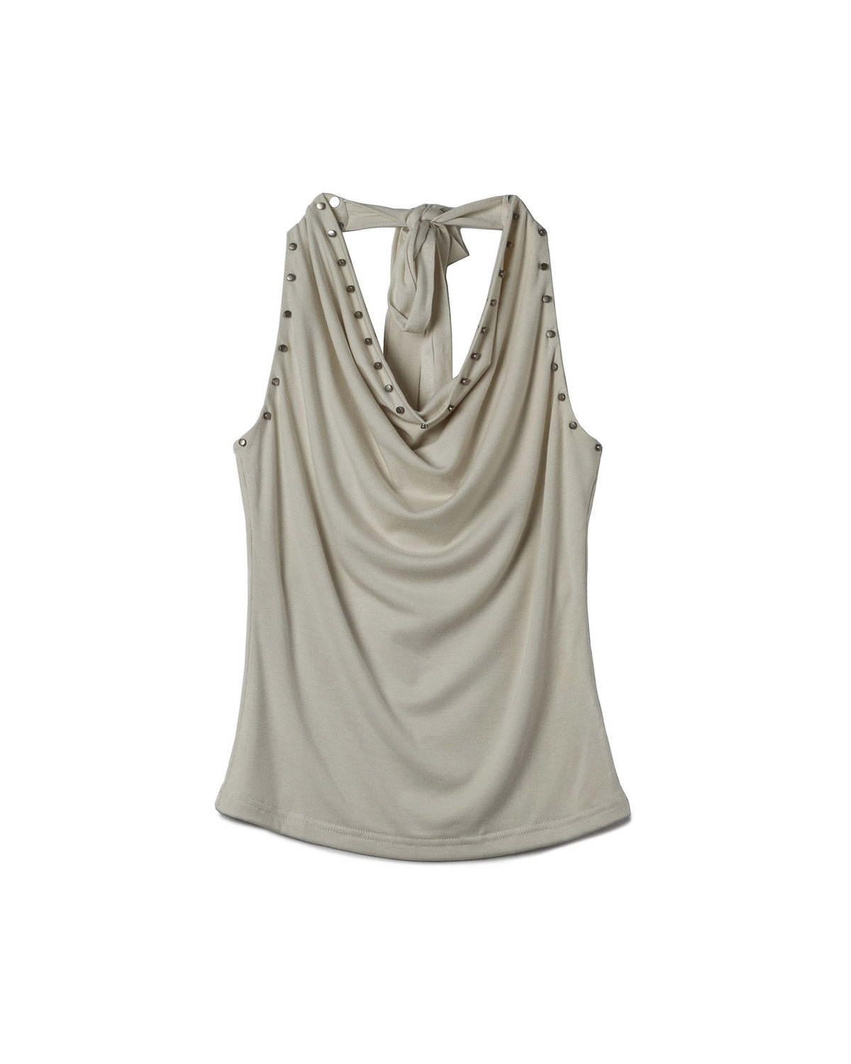 Studded Cowl Halter Top